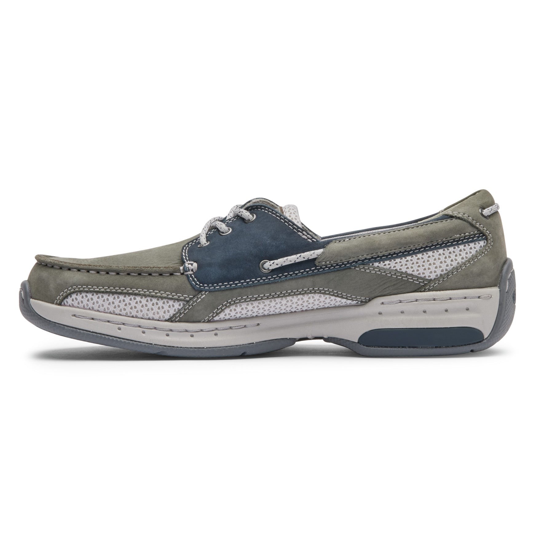 Rockport Captain Boat Cushioned Arch Support Men's Boat Shoe - Gray/navy Nubuck - 5
