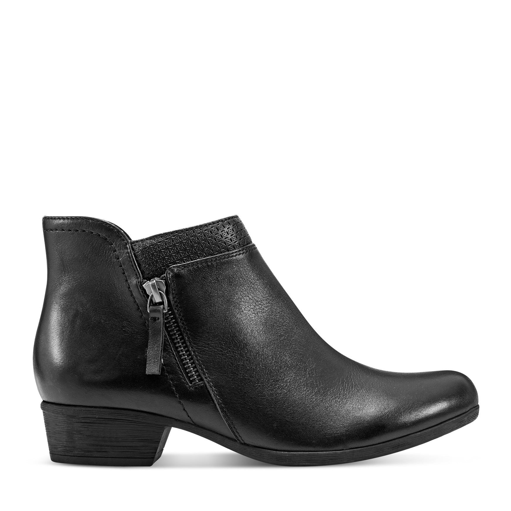 Rockport Carly Side-Zip Cushioned Support Women's Ankle Boot - Black Leather - 1