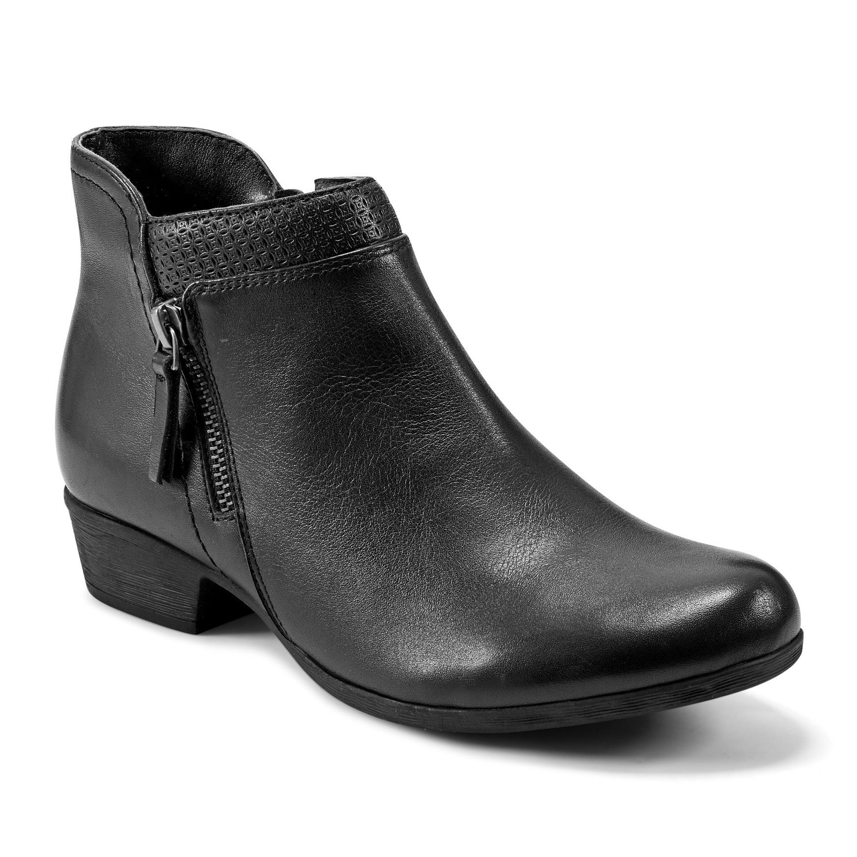 Rockport Carly Side-Zip Cushioned Support Women's Ankle Boot - Black Leather - 2