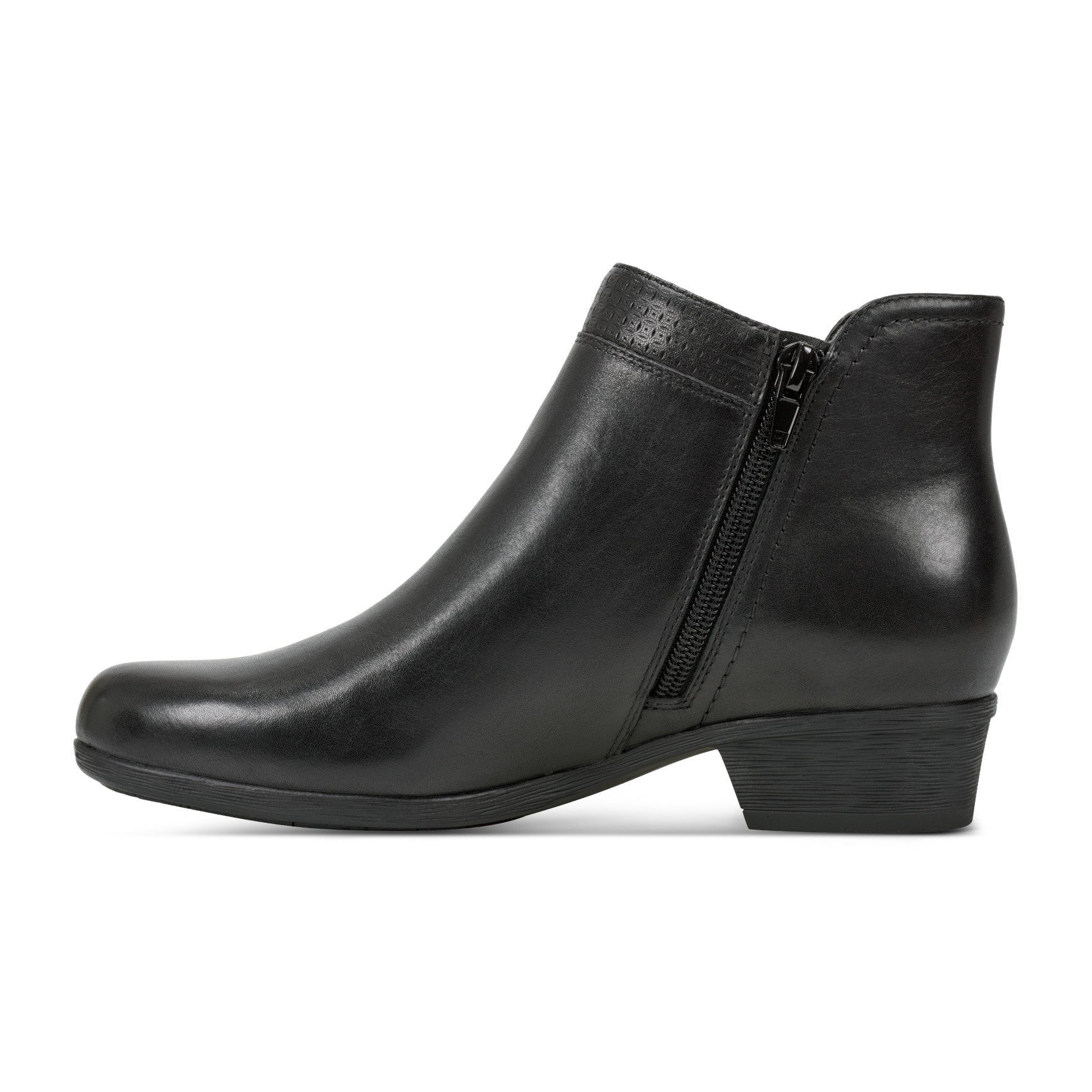 Rockport Carly Side-Zip Cushioned Support Women's Ankle Boot - Black Leather - 6