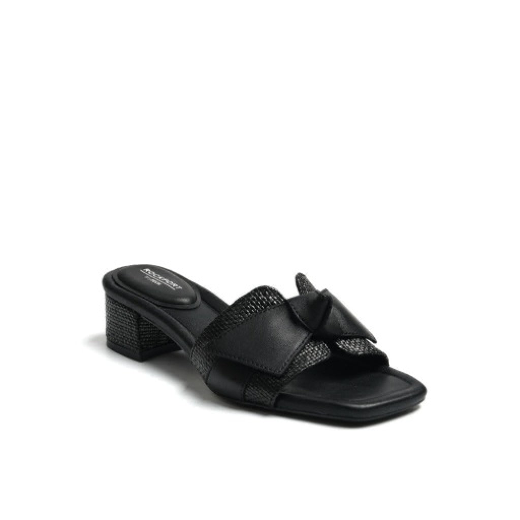 Rockport Carsie Cushioned Block Heel Comfort Women's Sandal - Black - 1