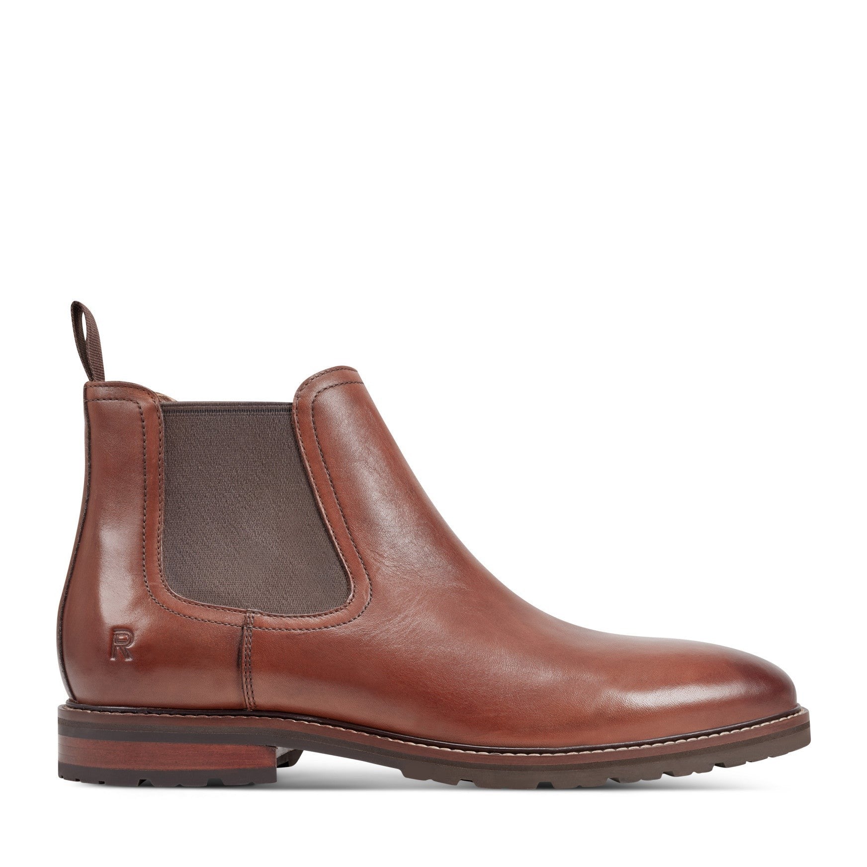 Rockport Cassius Cushioned Slip-On Men's Boot - Dark Natural Leather - 1