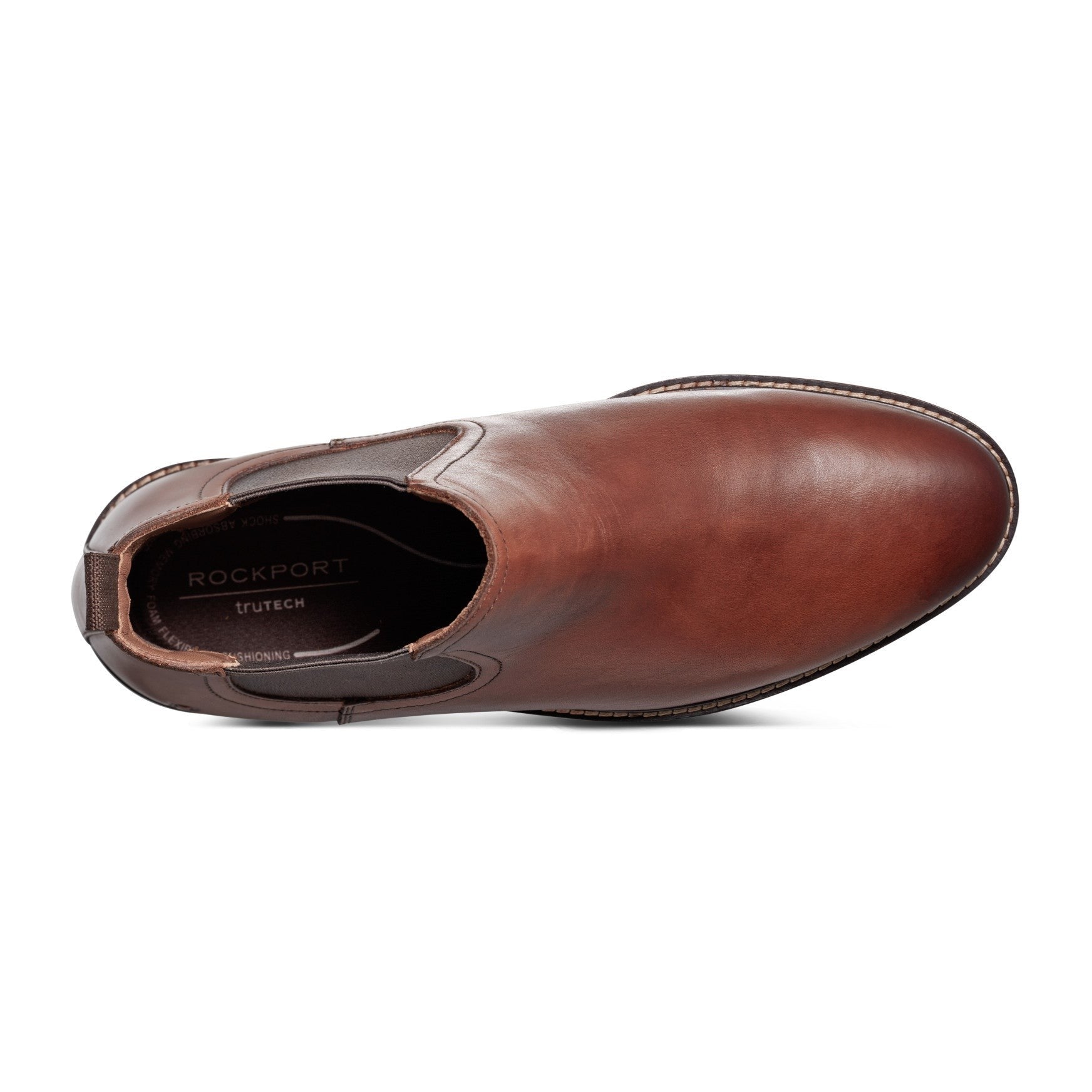 Rockport Cassius Cushioned Slip-On Men's Boot - Dark Natural Leather - 4