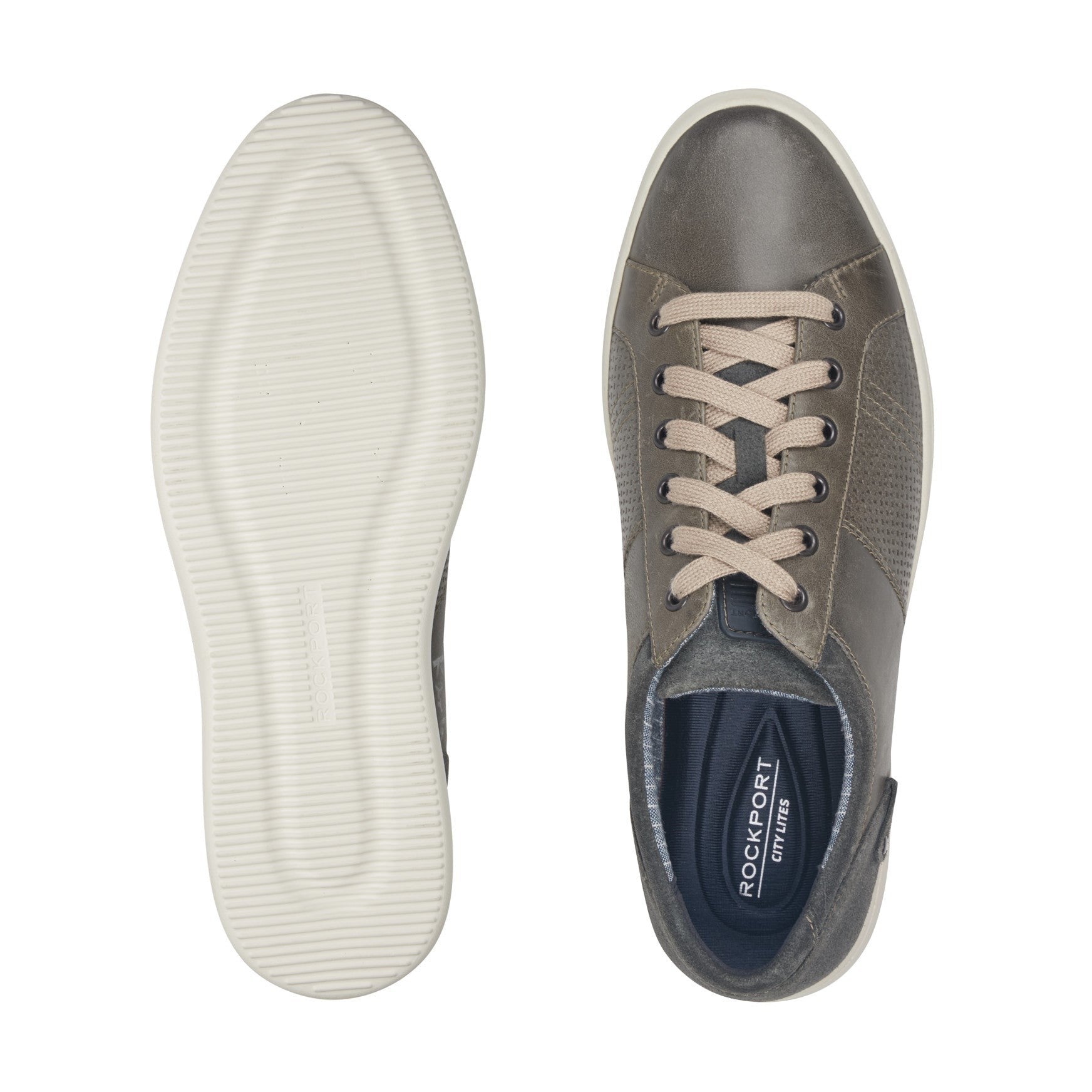 Rockport Colle Lace-to-Toe Men's Cushioned Support Sneaker - Blue/gray Leather - 5