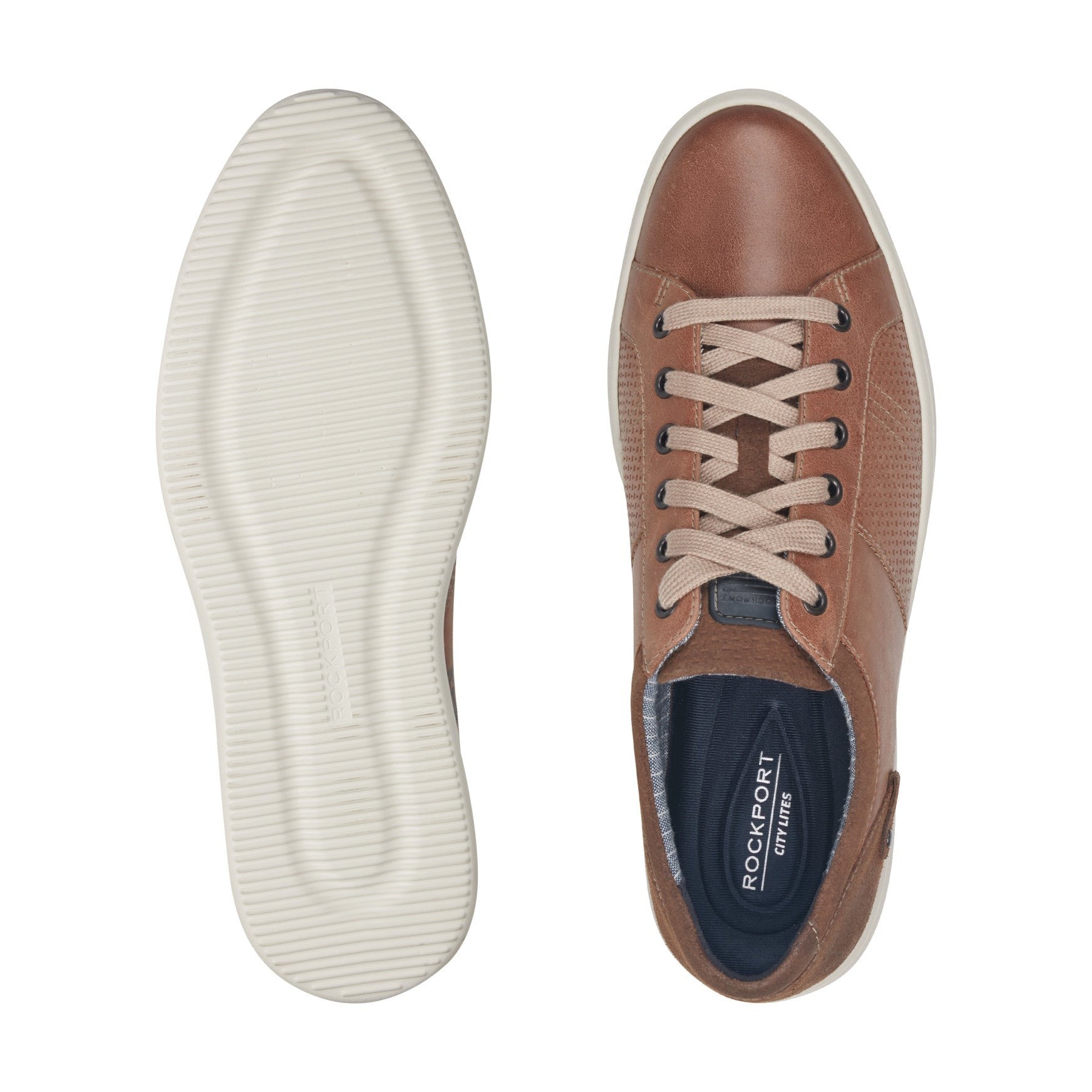 Rockport Colle Lace-to-Toe Men's Cushioned Support Sneaker - Tan Leather - 5