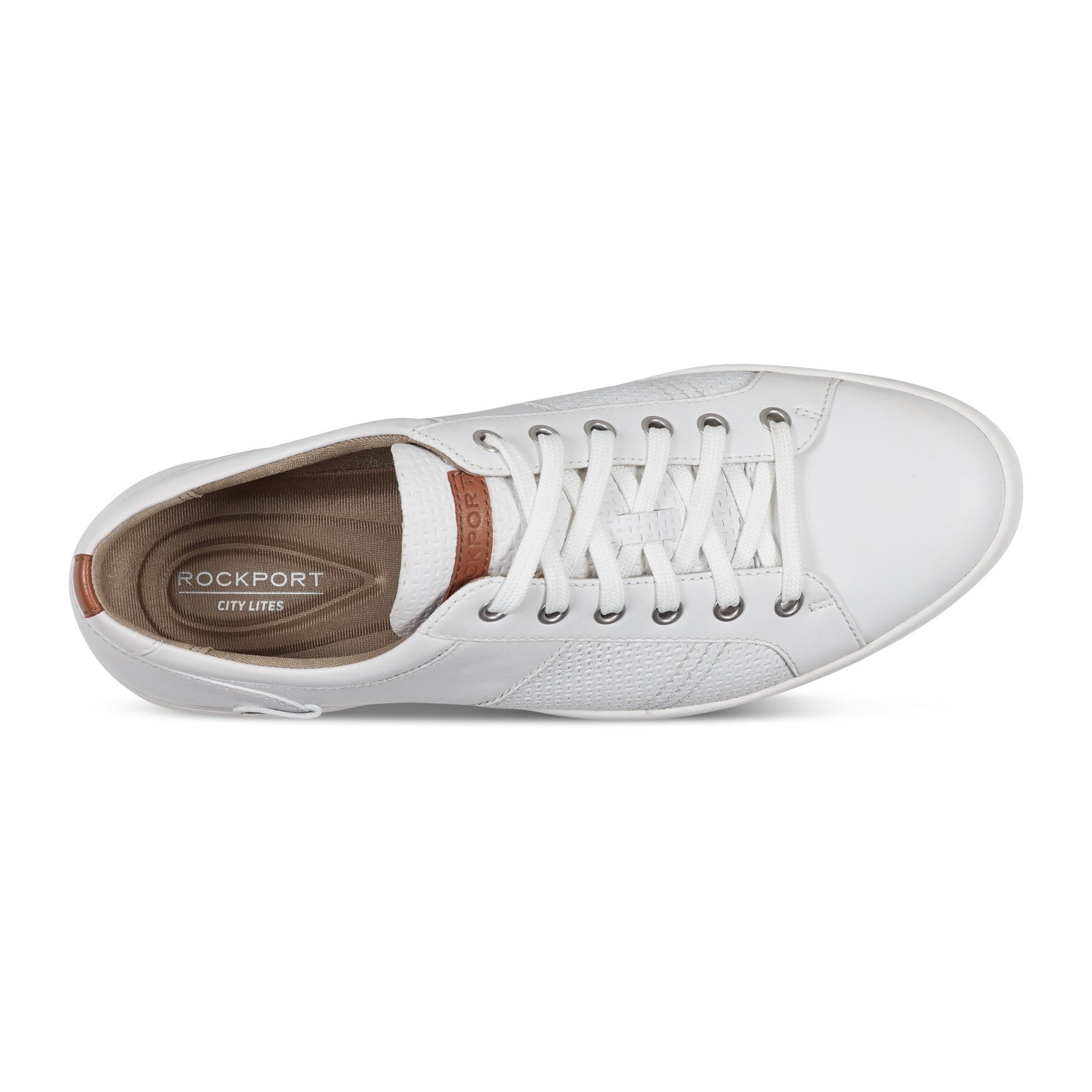 Rockport Colle Lace-to-Toe Men's Cushioned Support Sneaker - White Leather - 4