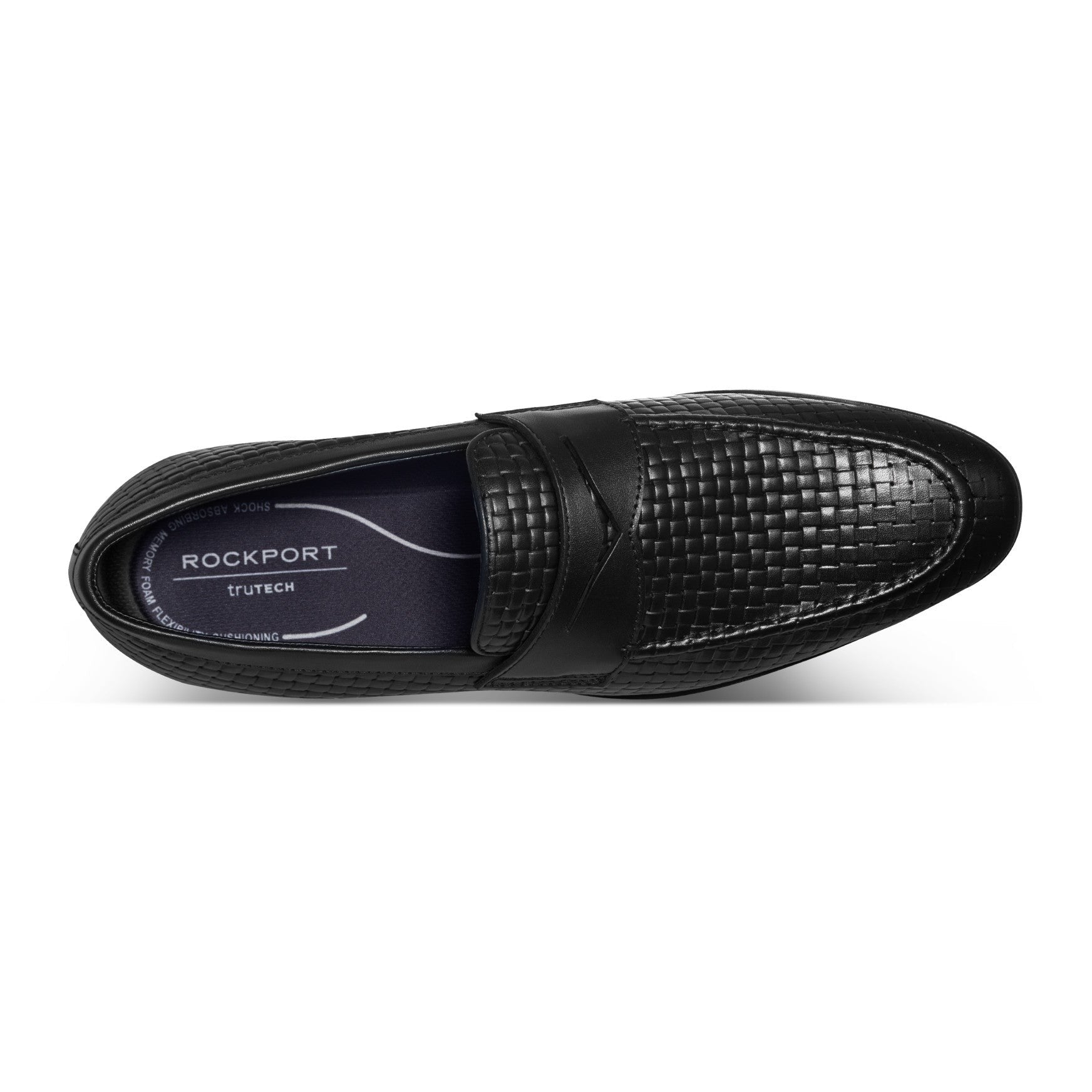 Rockport Cory Penny Cushioned Men's Loafer - Black Embossed Leather - 4
