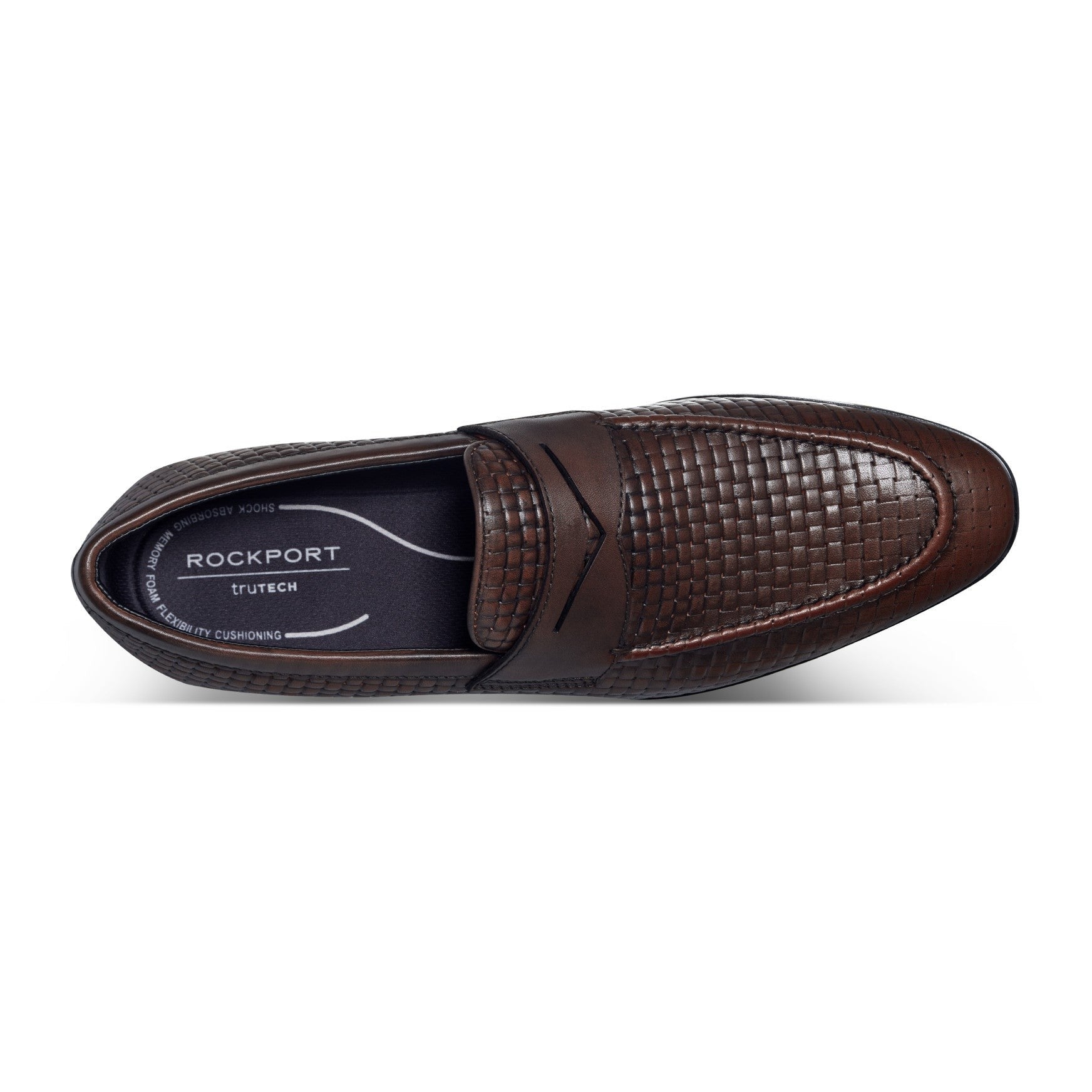 Rockport Cory Penny Cushioned Men's Loafer - Dark Brown Embossed Leather - 4