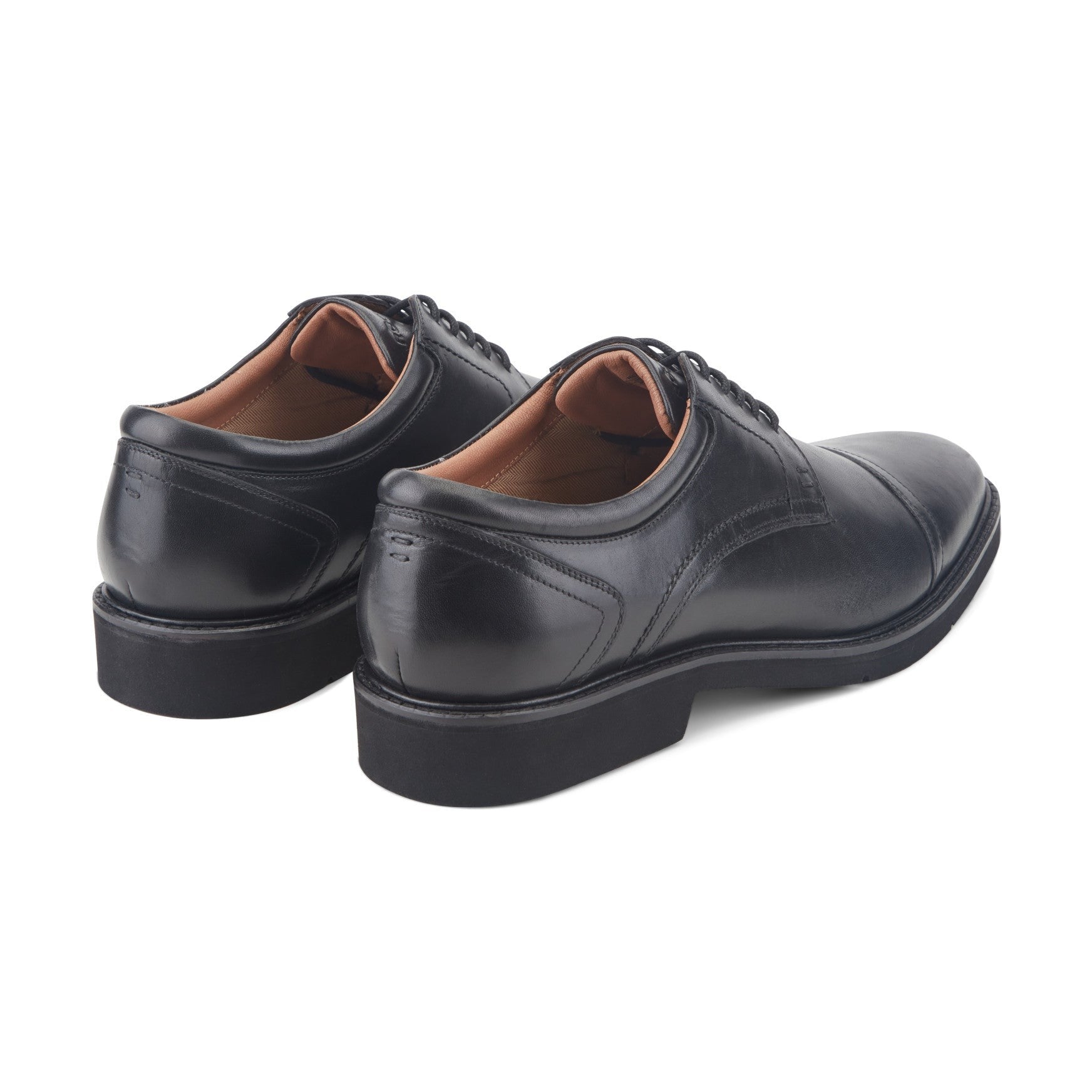 Rockport Findlay Cushioned Lace-Up Almond Toe Men's Dress Oxford - Black Leather - 3