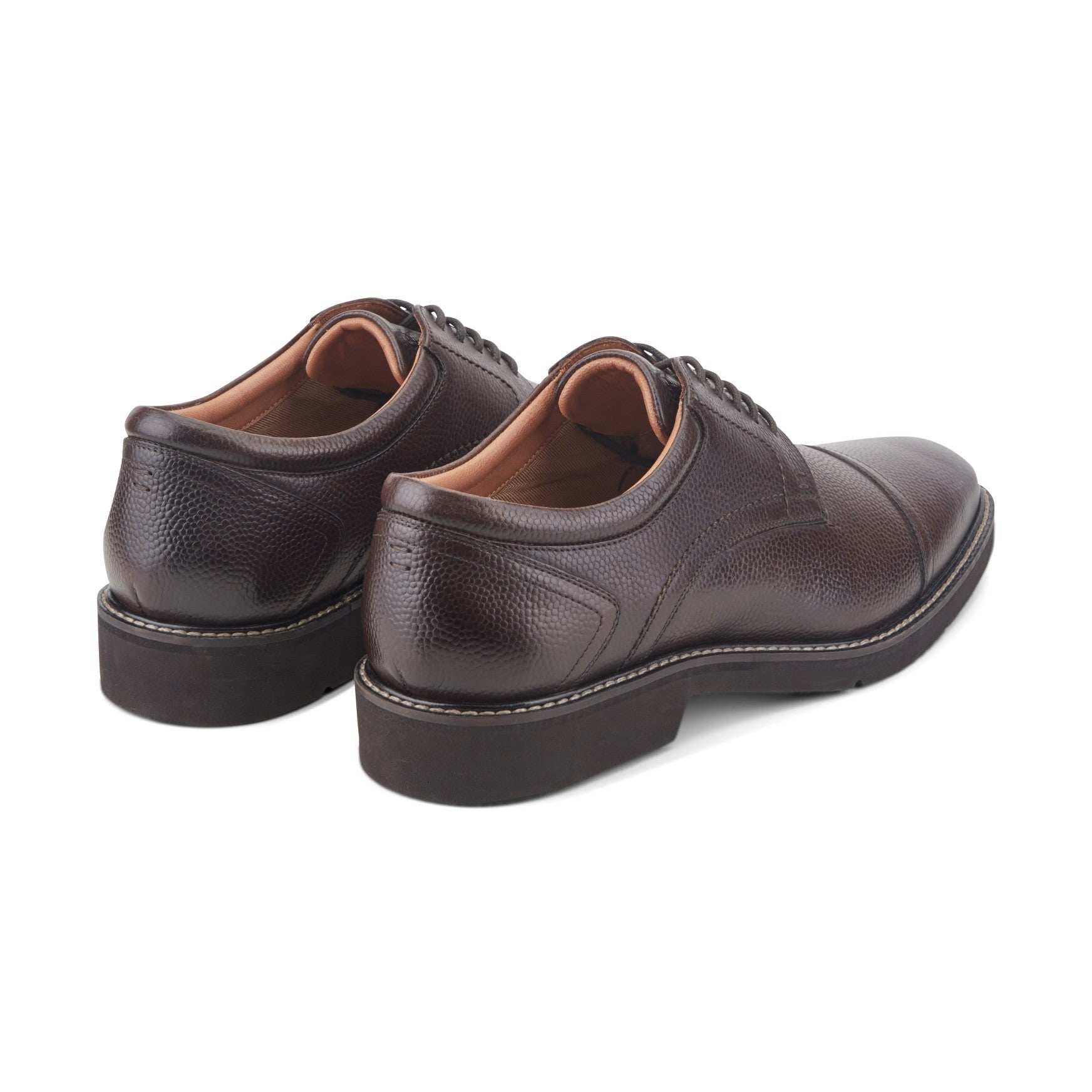 Rockport Findlay Cushioned Lace-Up Almond Toe Men's Dress Oxford - Dark Brown Leather - 3