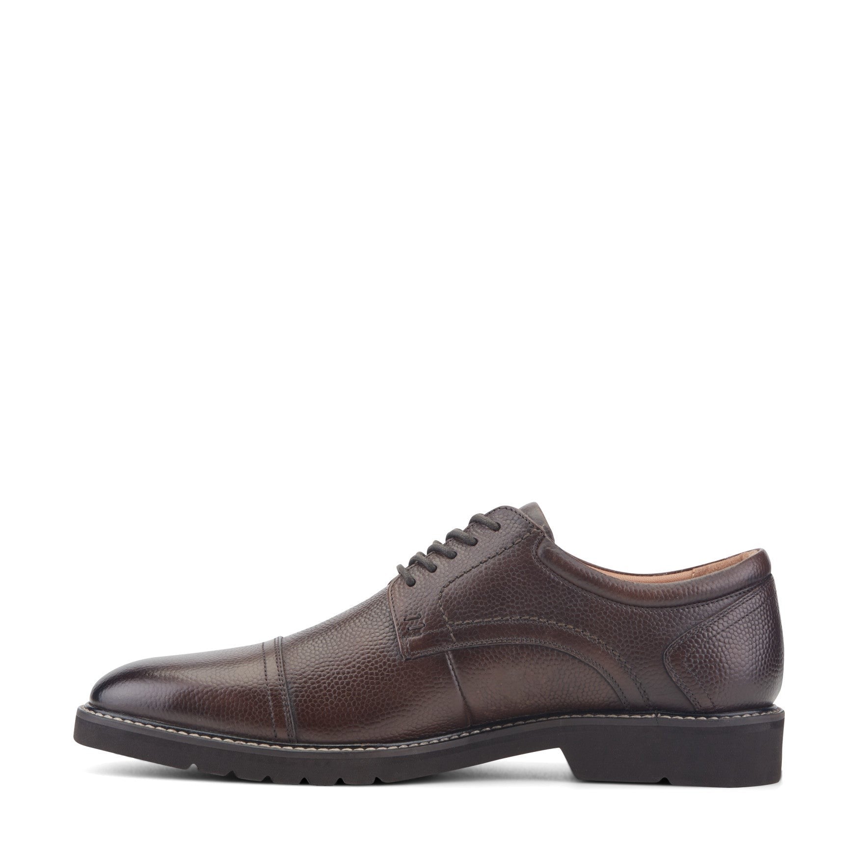 Rockport Findlay Cushioned Lace-Up Almond Toe Men's Dress Oxford - Dark Brown Leather - 4
