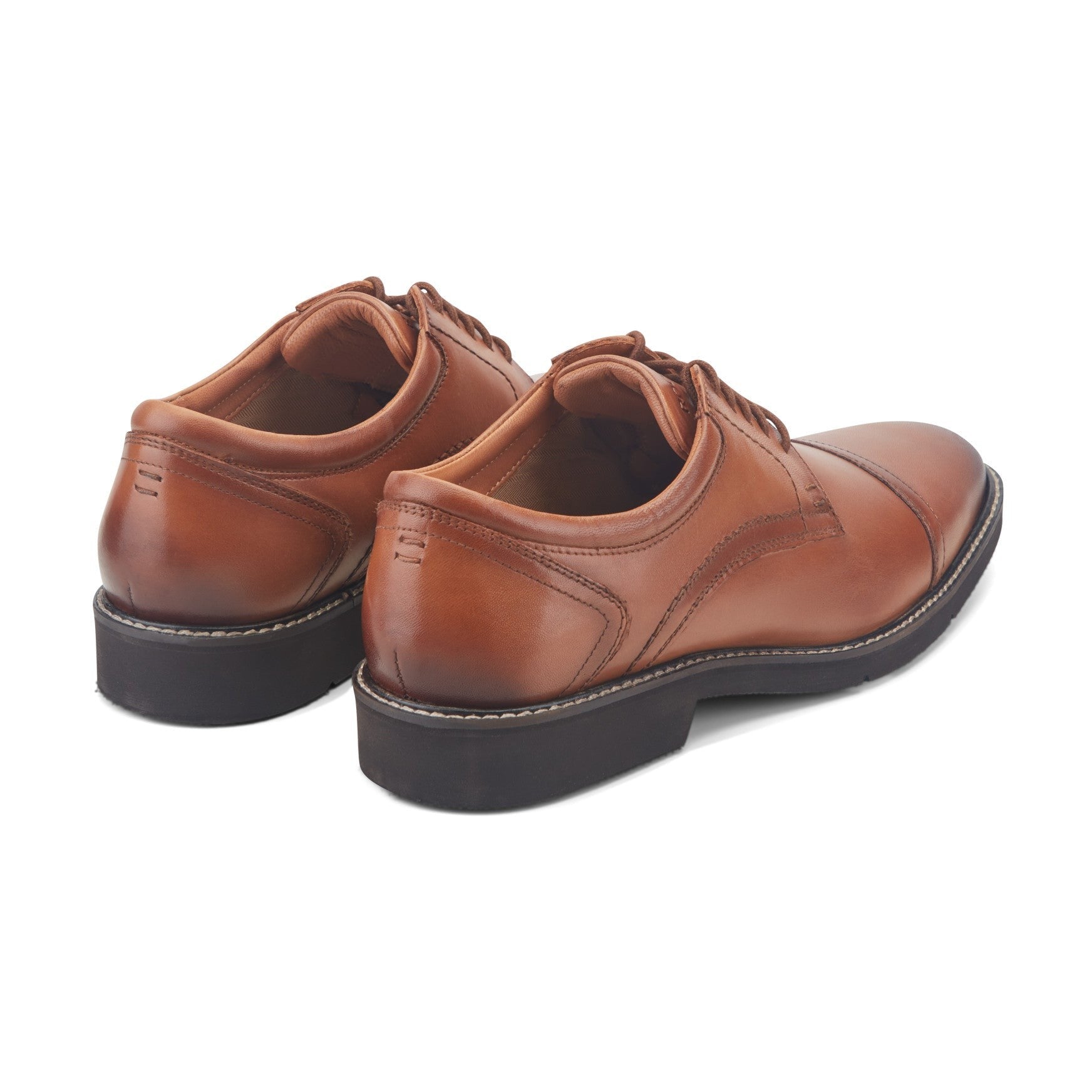 Rockport Findlay Cushioned Lace-Up Almond Toe Men's Dress Oxford - Medium Natural Leather - 3
