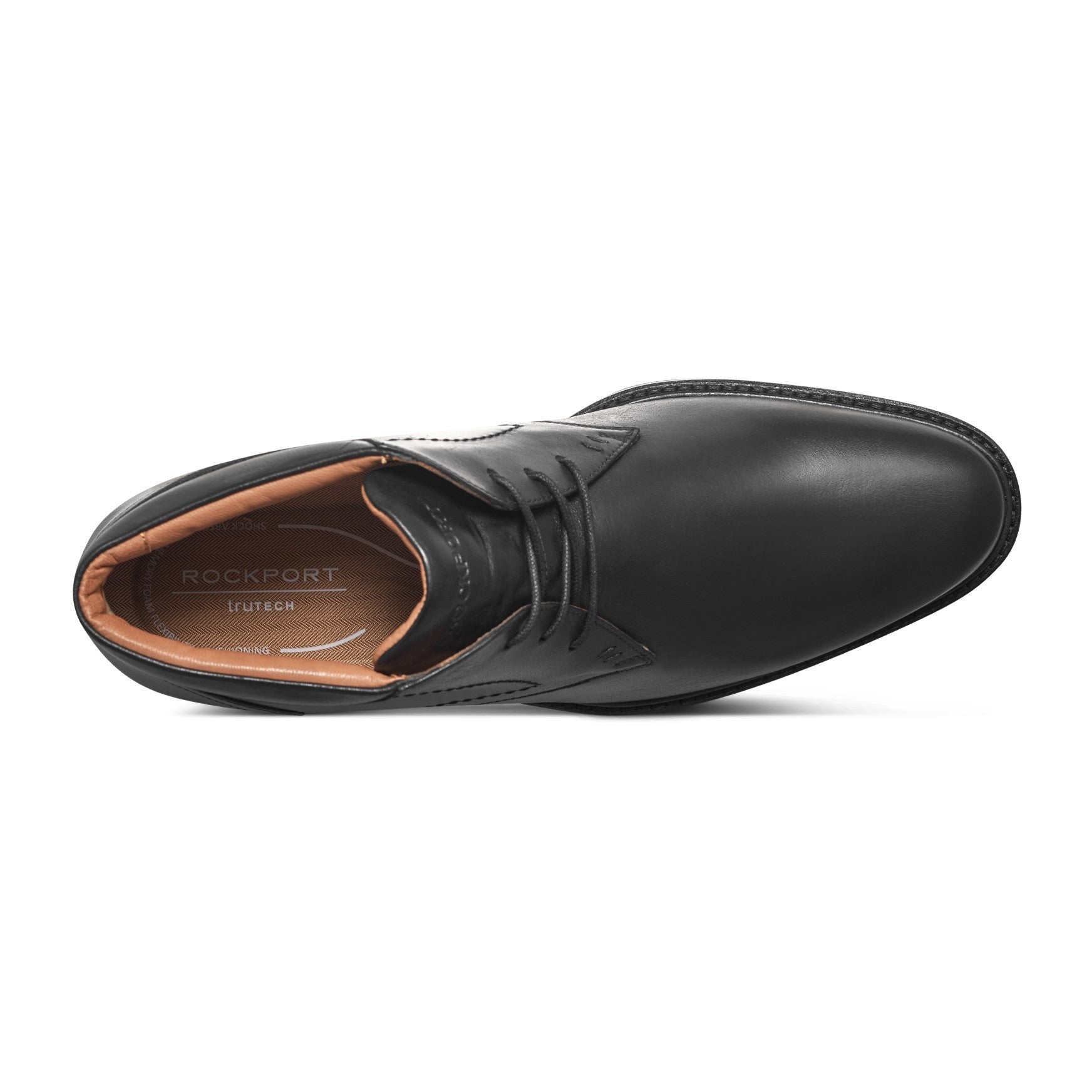 Rockport Flynn Cushioned Lace-Up Men's Casual Boot - Black Leather - 4
