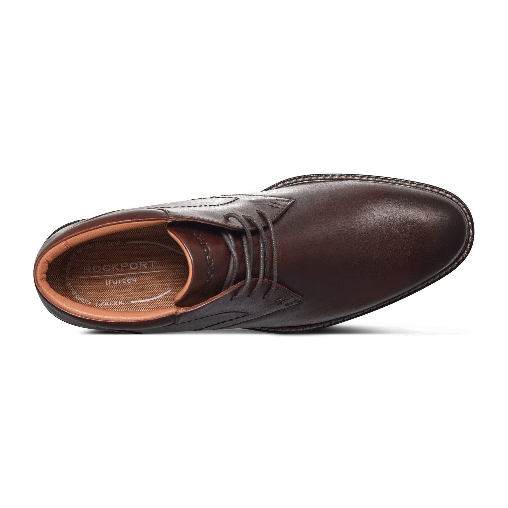 Rockport Flynn Cushioned Lace-Up Men's Casual Boot - Dark Brown Leather - 4