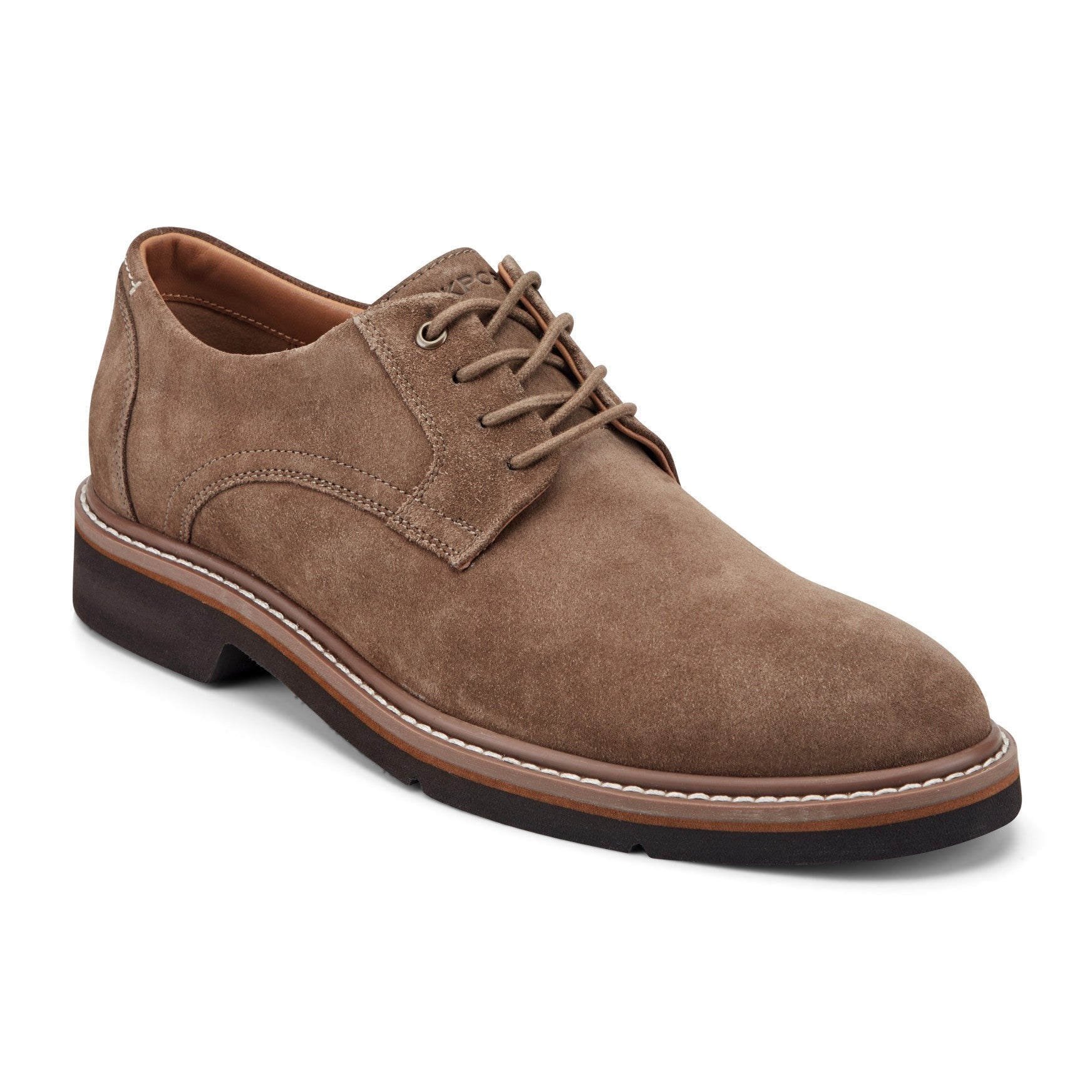 Rockport Foley Lace-Up Cushioned Arch Support Men's Casual Oxford - Brown Suede - 2