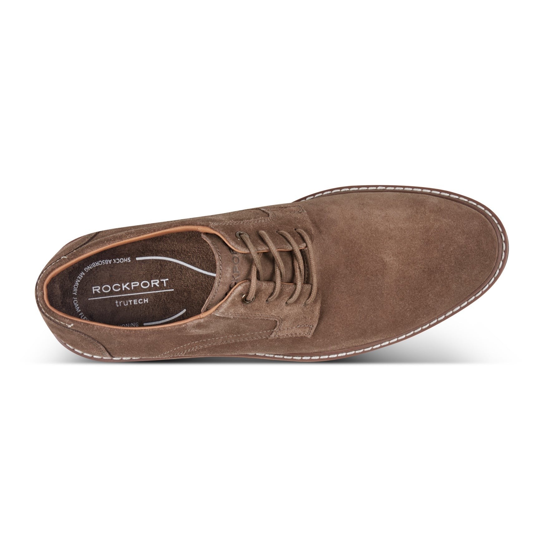 Rockport Foley Lace-Up Cushioned Arch Support Men's Casual Oxford - Brown Suede - 5