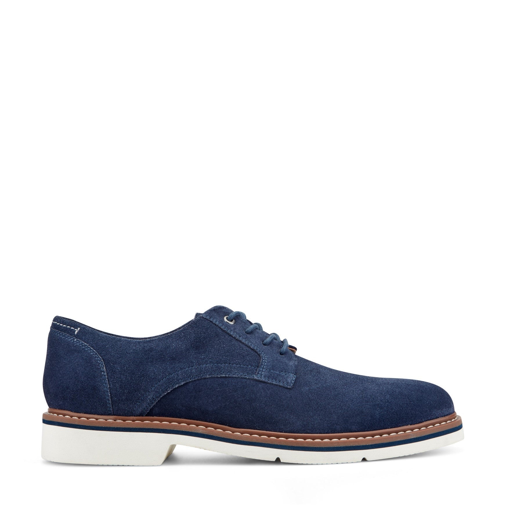 Rockport Foley Lace-Up Cushioned Arch Support Men's Casual Oxford - Navy Blue Suede - 1