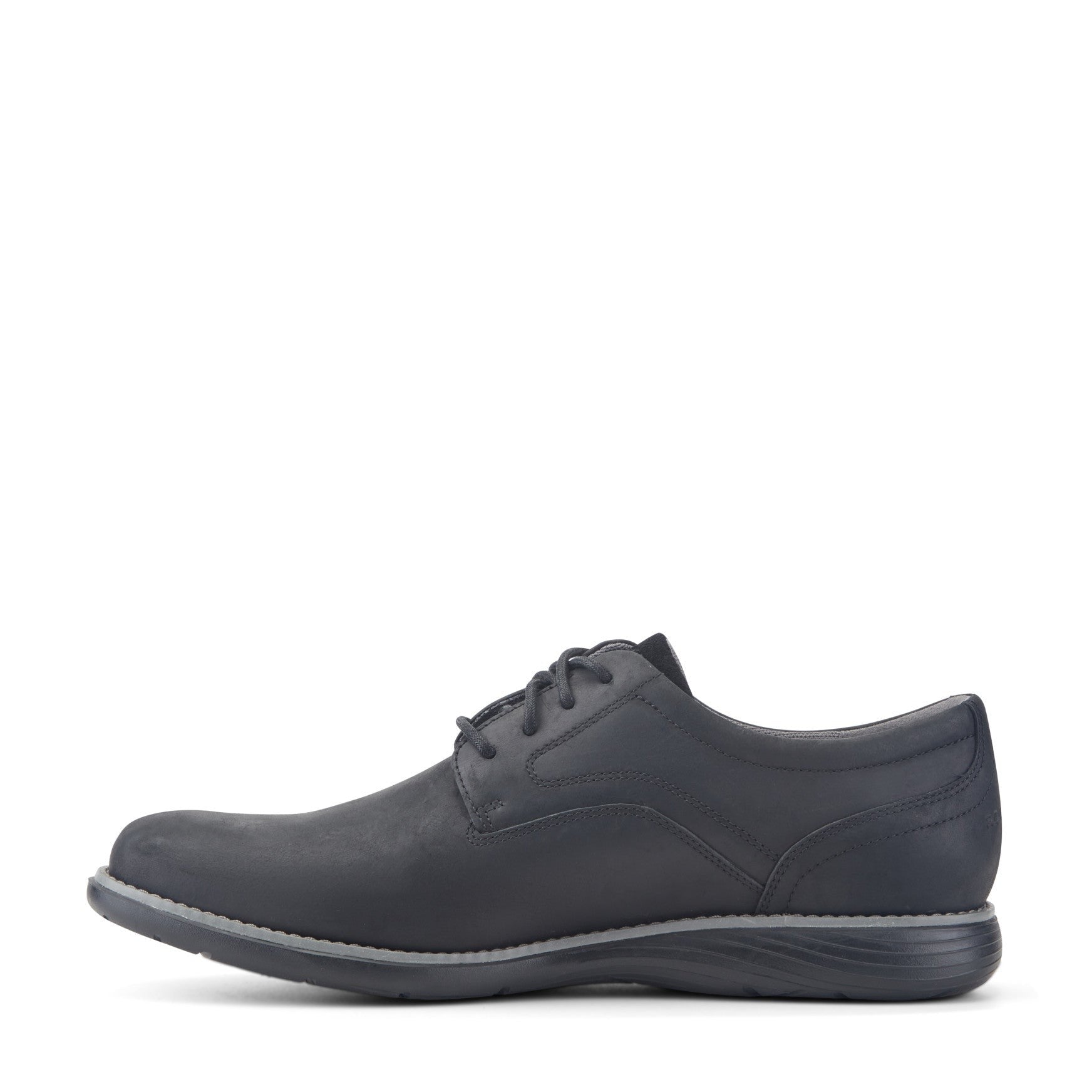 Rockport Garett Plain Toe Oxford Cushioned Arch Support Men's Oxford - Black Leather - 4