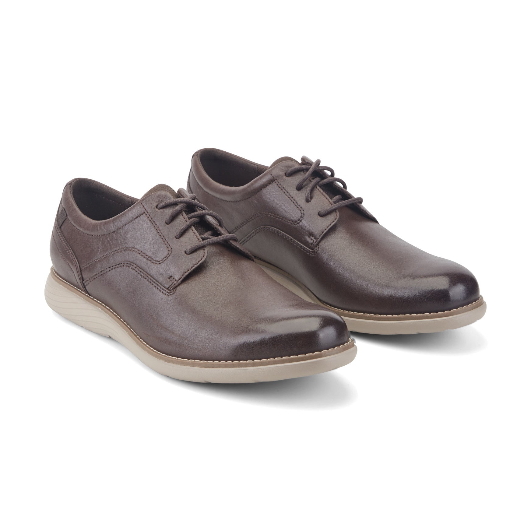Rockport Garett Plain Toe Oxford Cushioned Arch Support Men's Oxford - Dark Brown Leather - View 2