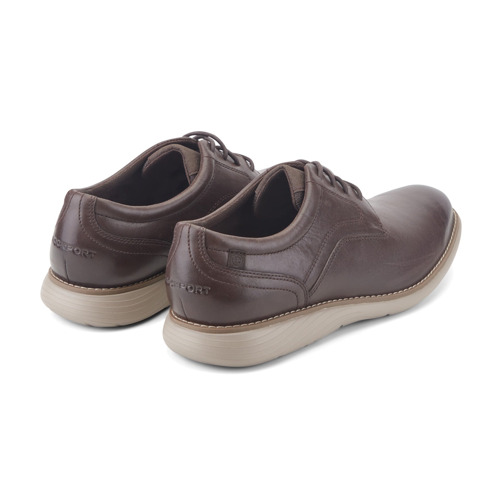 Rockport Garett Plain Toe Oxford Cushioned Arch Support Men's Oxford - Dark Brown Leather - View 3
