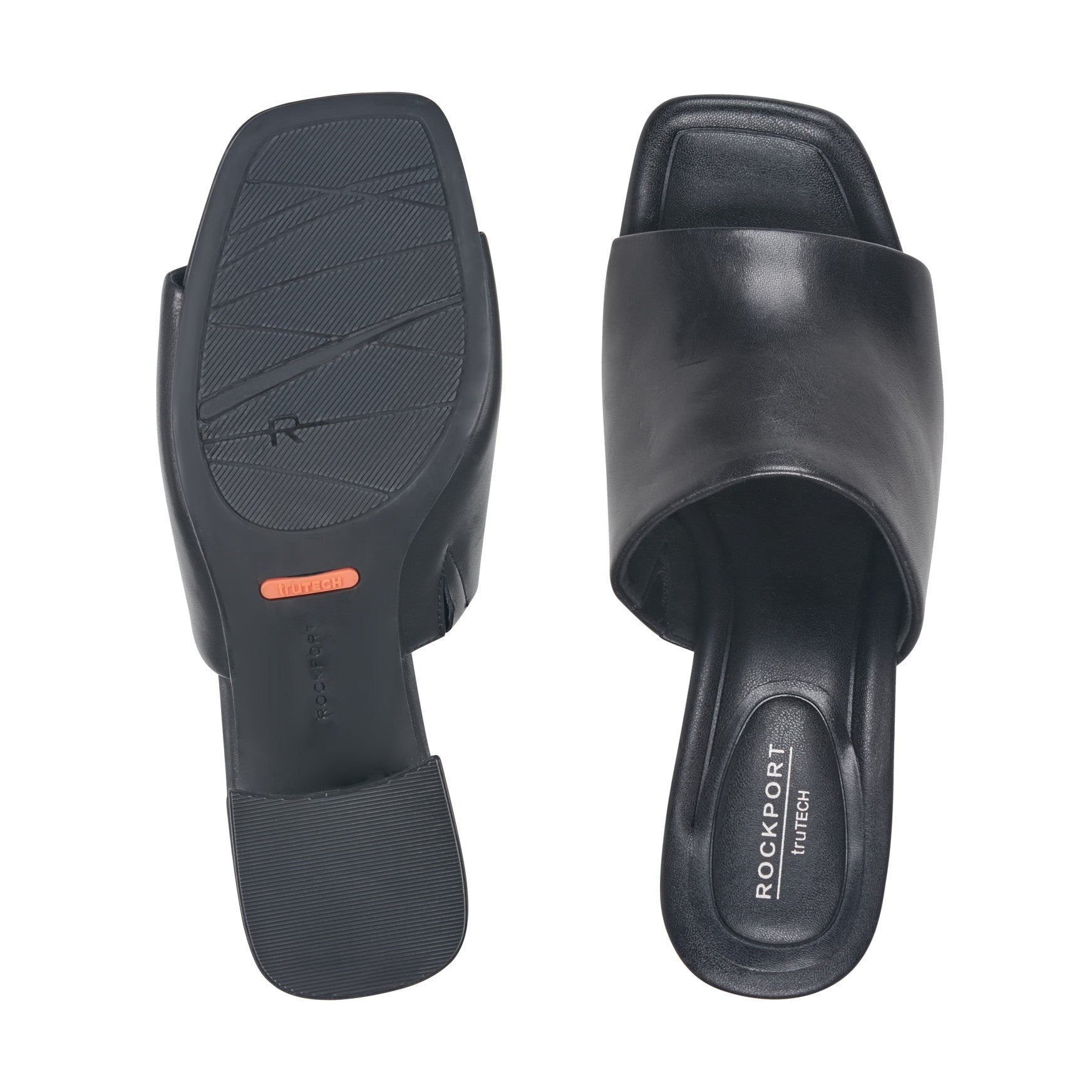 Rockport Gracyn Slip-On Cushioned Comfort & Arch Support Women's Sandal - Black Leather - 5