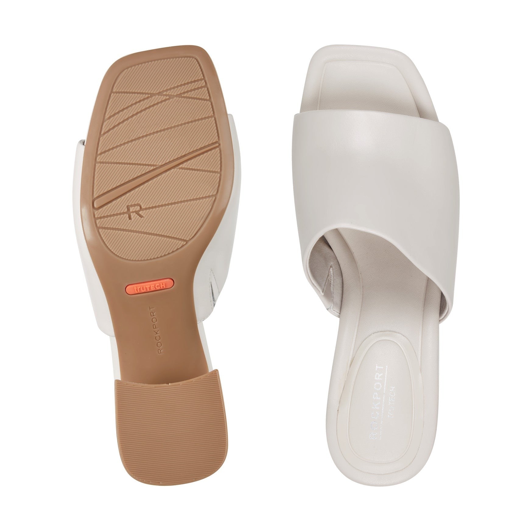 Rockport Gracyn Slip-On Cushioned Comfort & Arch Support Women's Sandal - Ivory Leather - 5