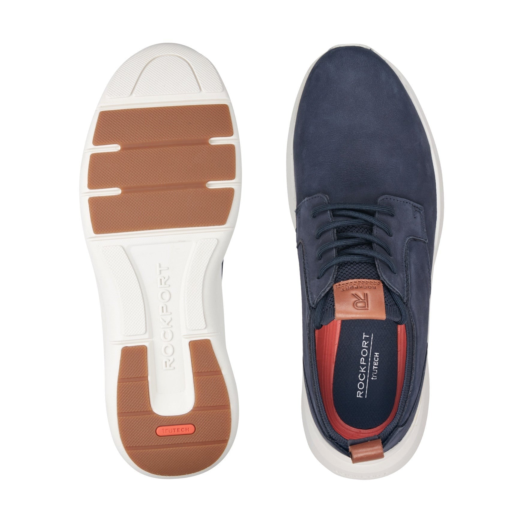 Rockport Jonston Lace-Up Comfort Cushioned Arch Support Men's Casual Sneaker - Dark Blue Leather - 5