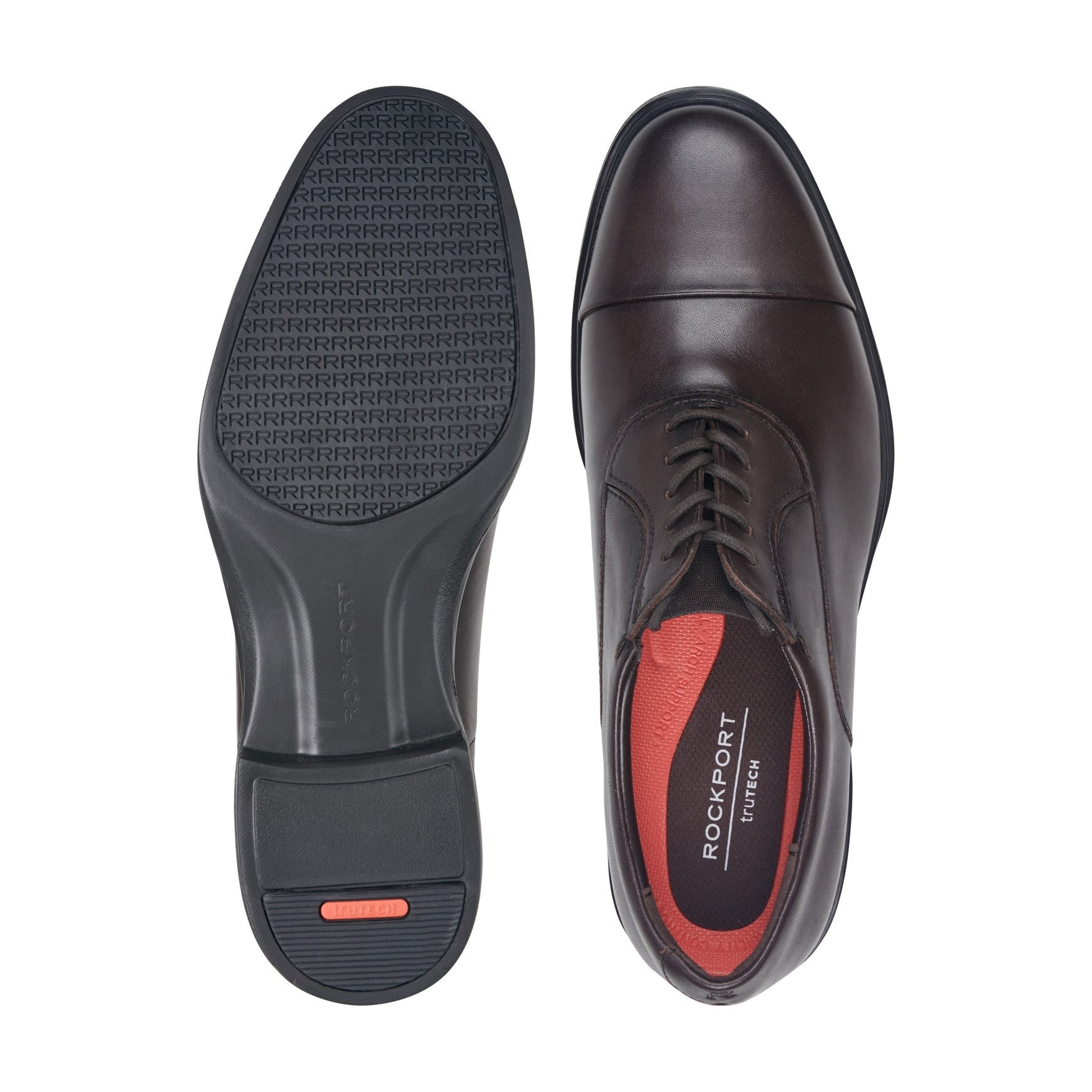 Rockport Keefe Cushioned Arch-Support Men's Dress Oxford - Dark Brown Leather - 5