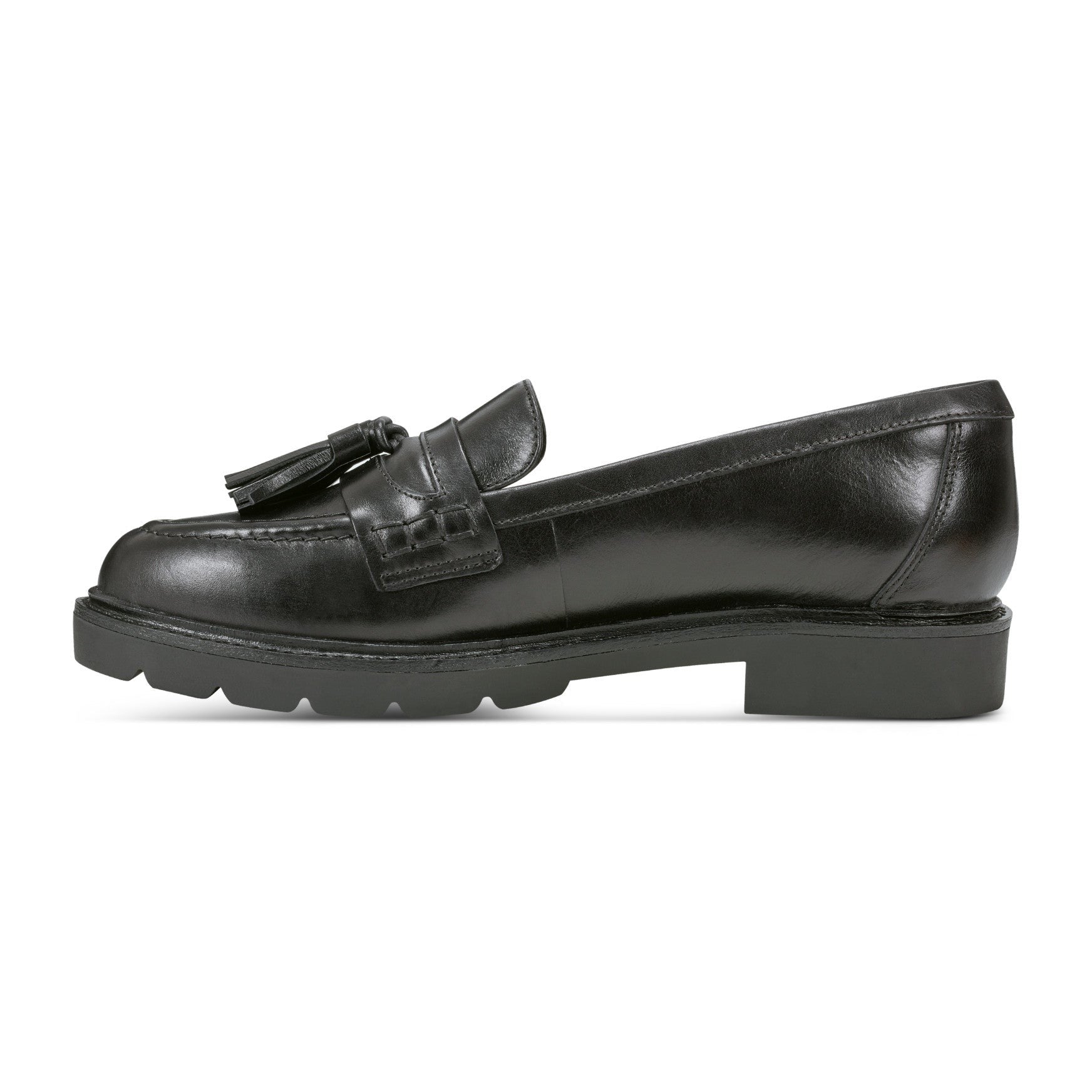 Rockport Kiara Tassel Cushioned Slip-On Comfort Women's Loafer - Black Leather - 6