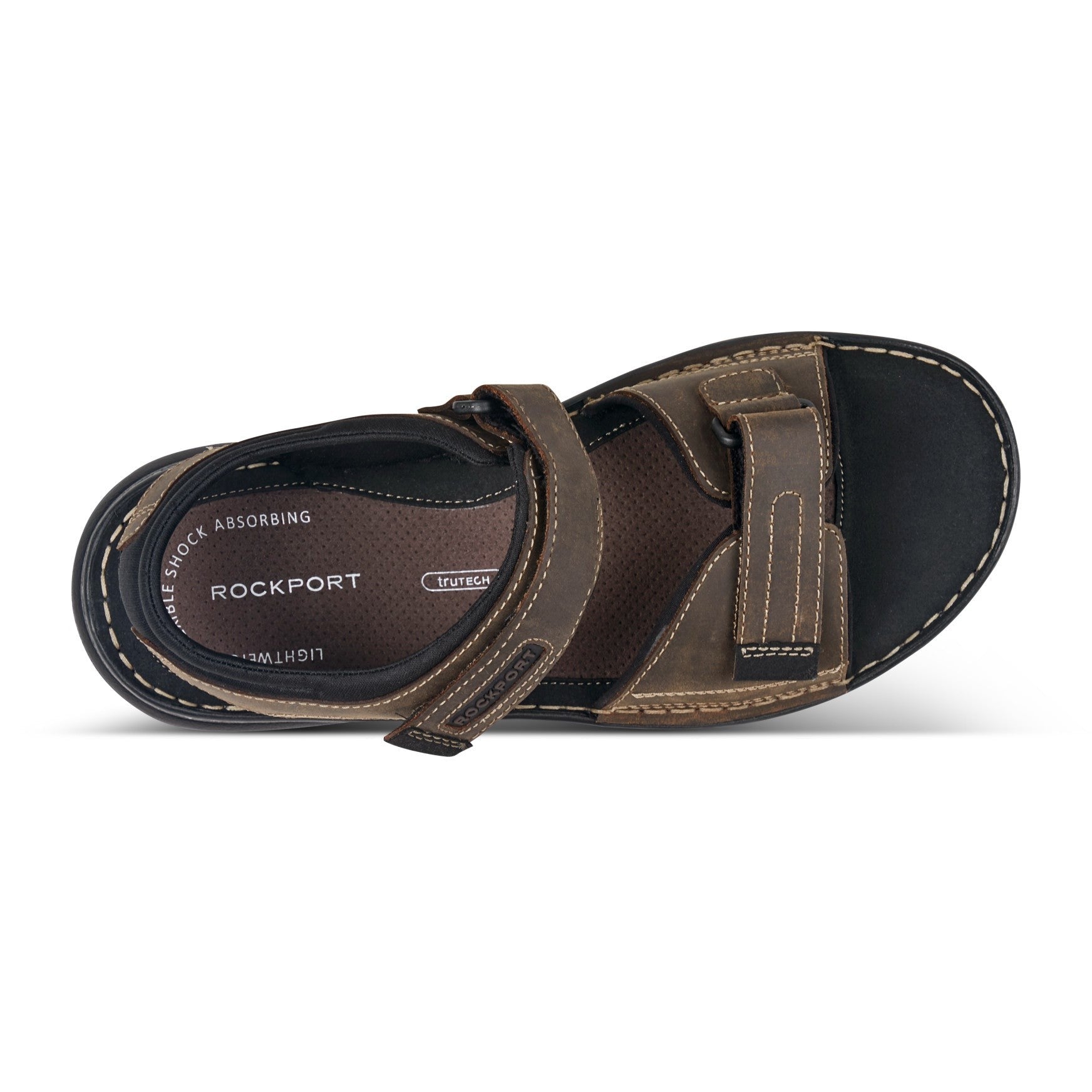 Rockport Men's Darwyn Quarter-Strap Sandal - Brown Leather - 4