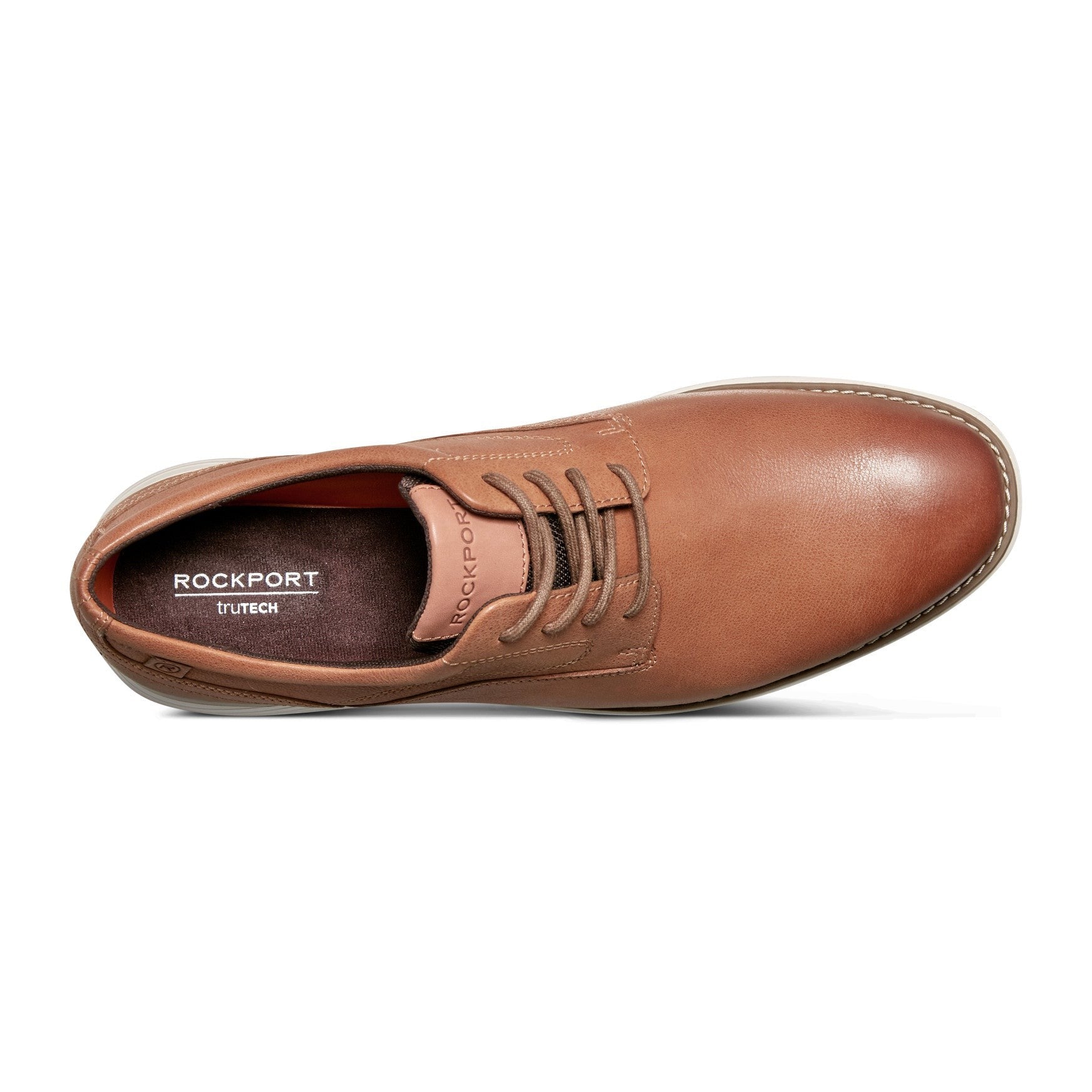Rockport Men's Garett Plain Toe Oxford - Light Natural Leather - 4