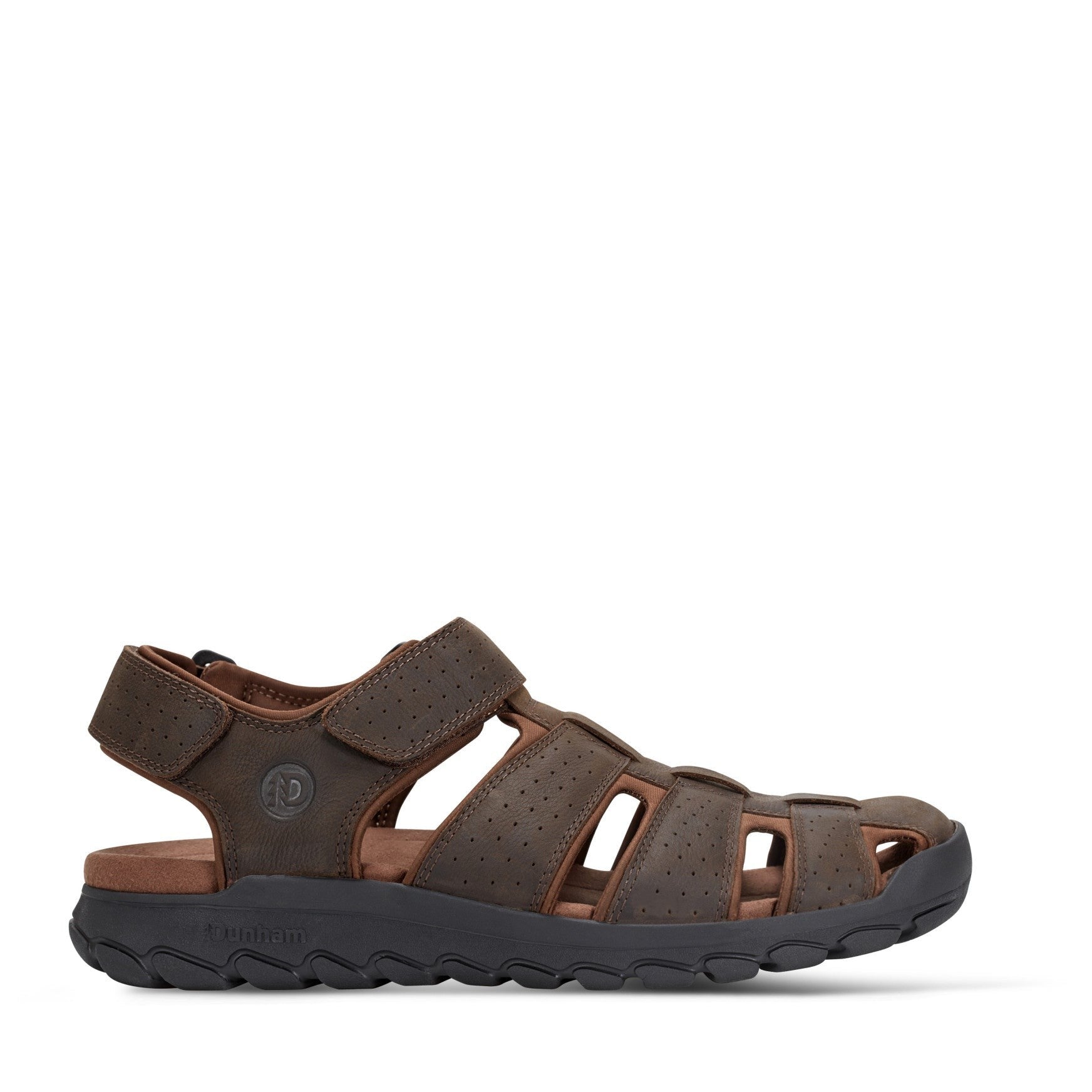 Rockport Norwood Cushioned Arch-Support Fisherman Men's Sandal - Dark Brown Leather - 1