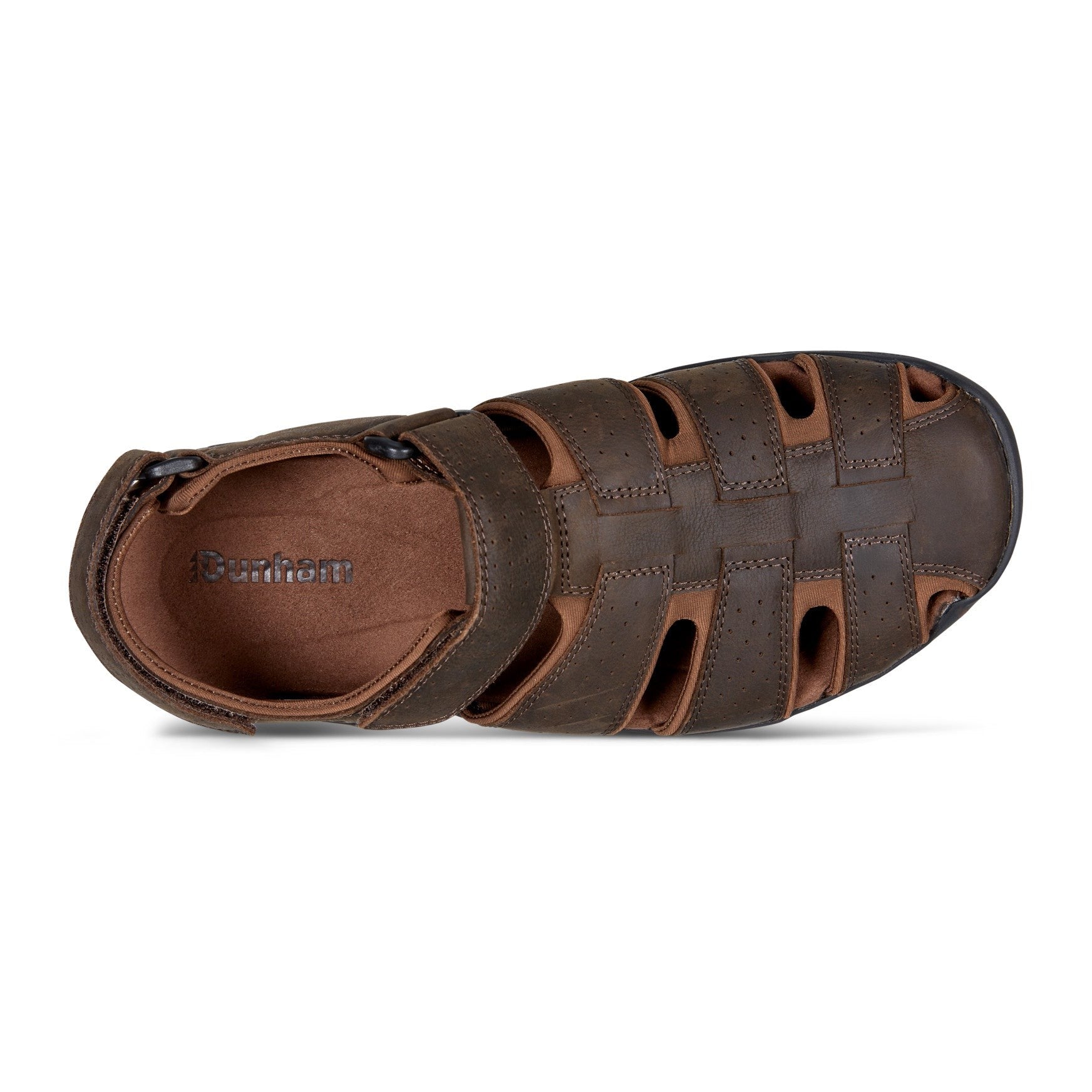 Rockport Norwood Cushioned Arch-Support Fisherman Men's Sandal - Dark Brown Leather - 4