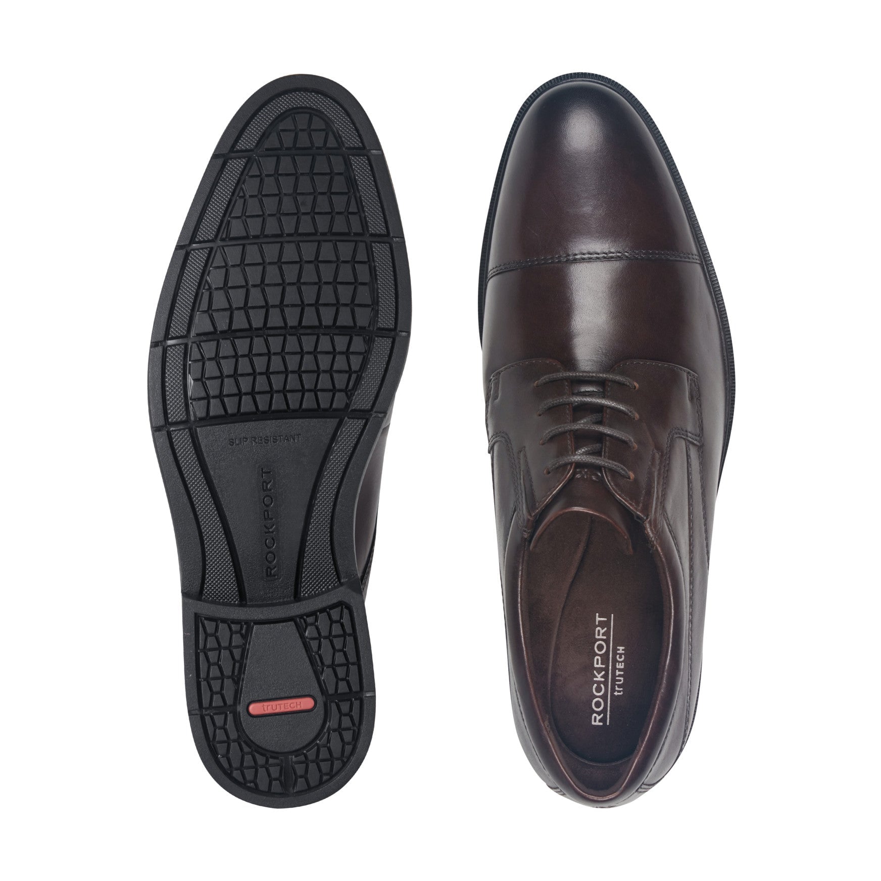 Rockport Orson Men's Waterproof Cap-Toe Oxfords Dark Brown Leather, view 5