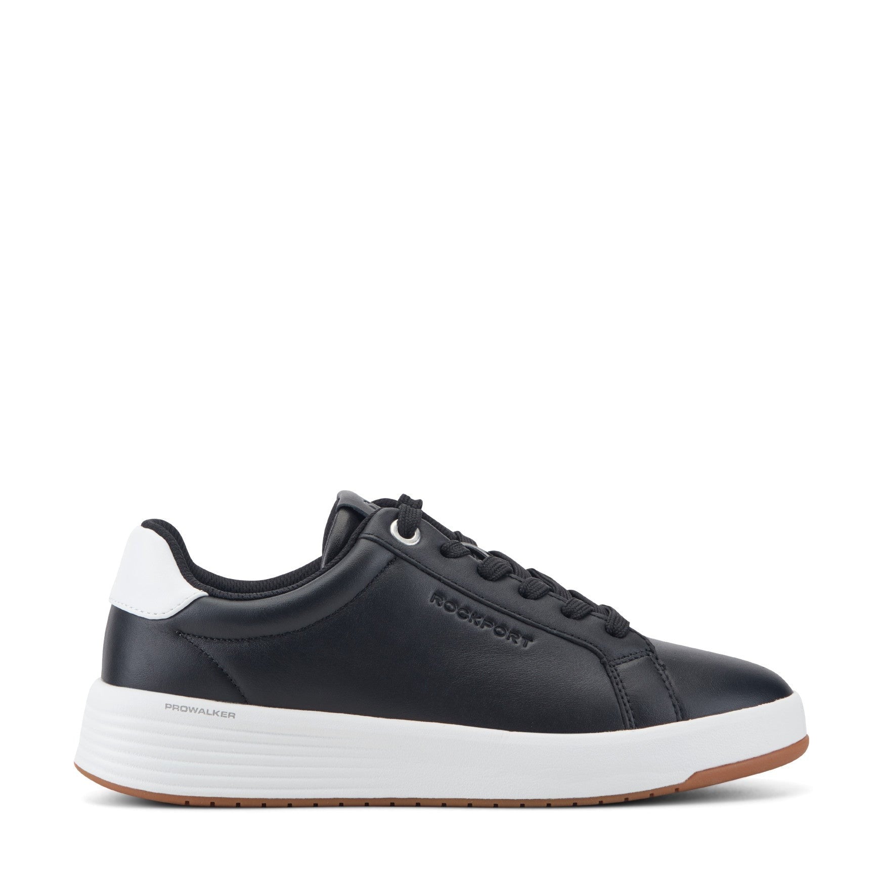 Rockport ProWalker Elara Cushioned Arch Support Women's Casual Sneaker - Black Leather - 1