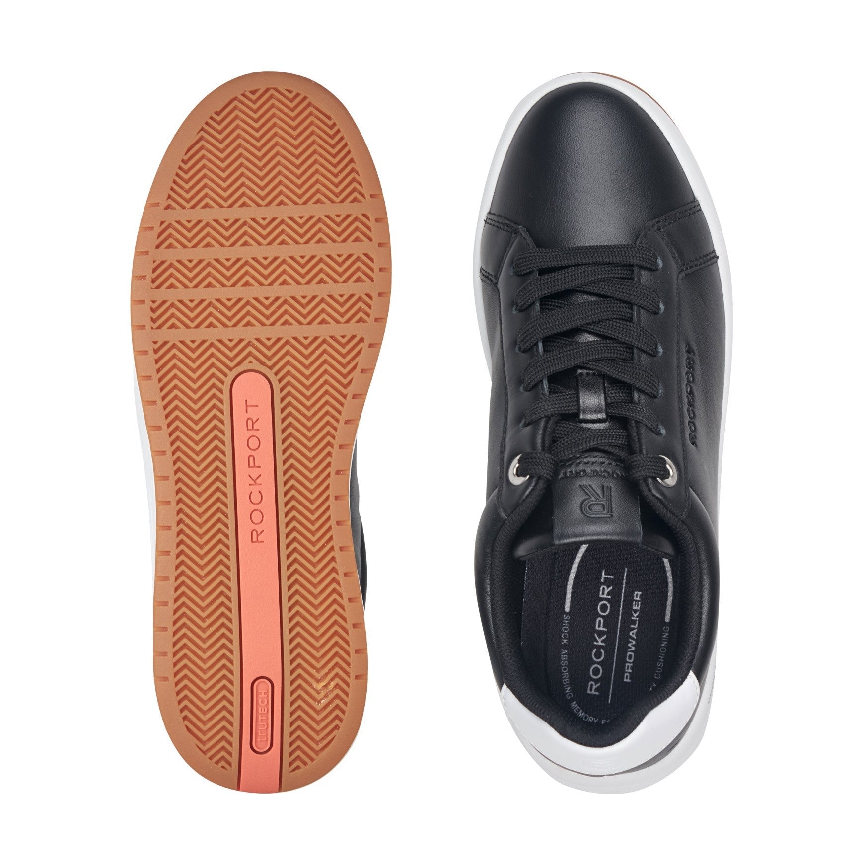 Rockport ProWalker Elara Cushioned Arch Support Women's Casual Sneaker - Black Leather - 5