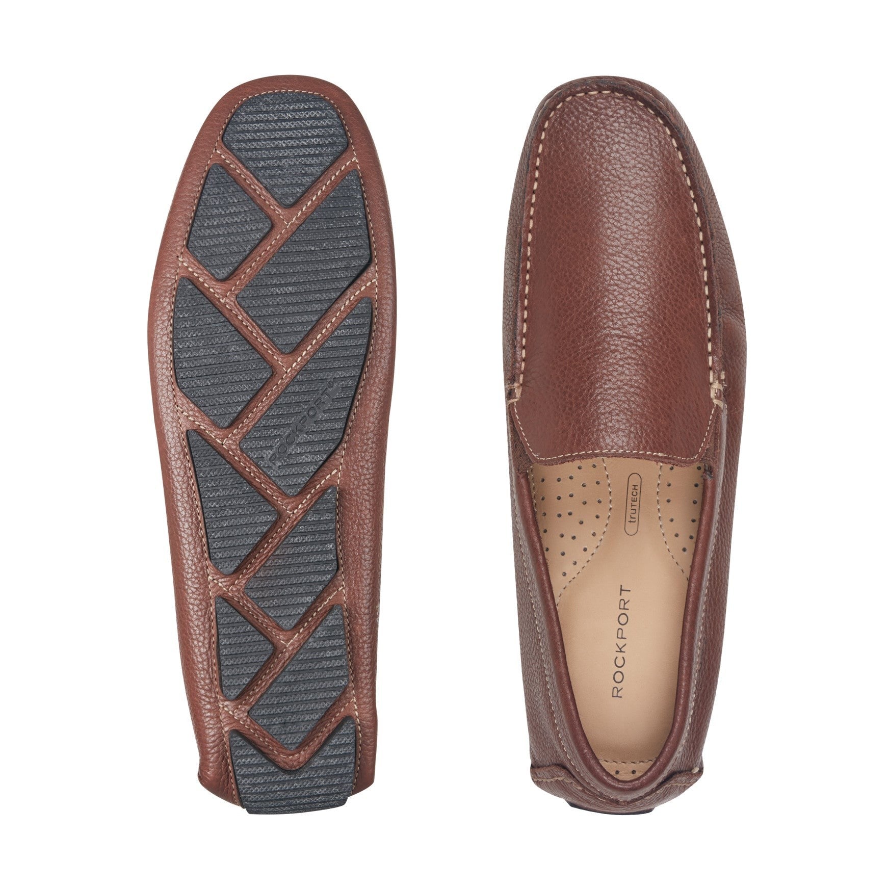 Rockport Rhyder Venetian Cushioned Comfort with Arch Support Men's Slip-On - Mahogany Leather - 5