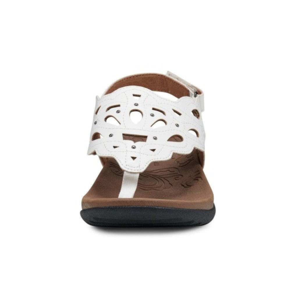 Rockport Ridge Slingback Cushioned Arch Support Women's Sandal - White Lthr Synthetic - 3