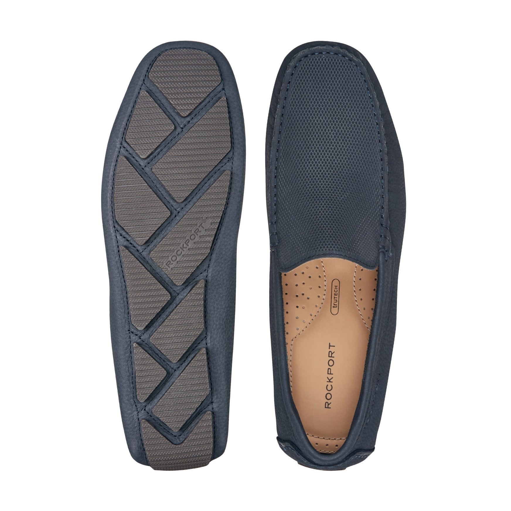 Rockport Rodger Cushioned Slip-On Men's Driver Loafer - Dark Blue Suede - 5