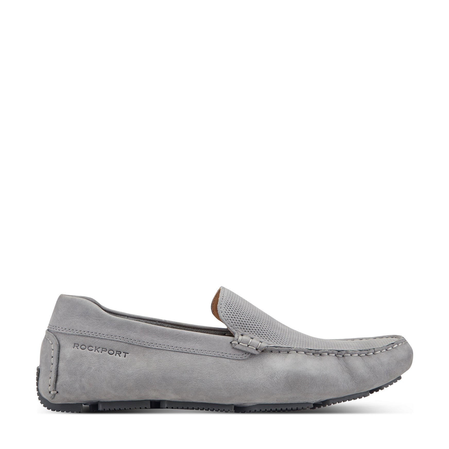 Rockport Rodger Cushioned Slip-On Men's Driver Loafer - Light Gray Suede - 1