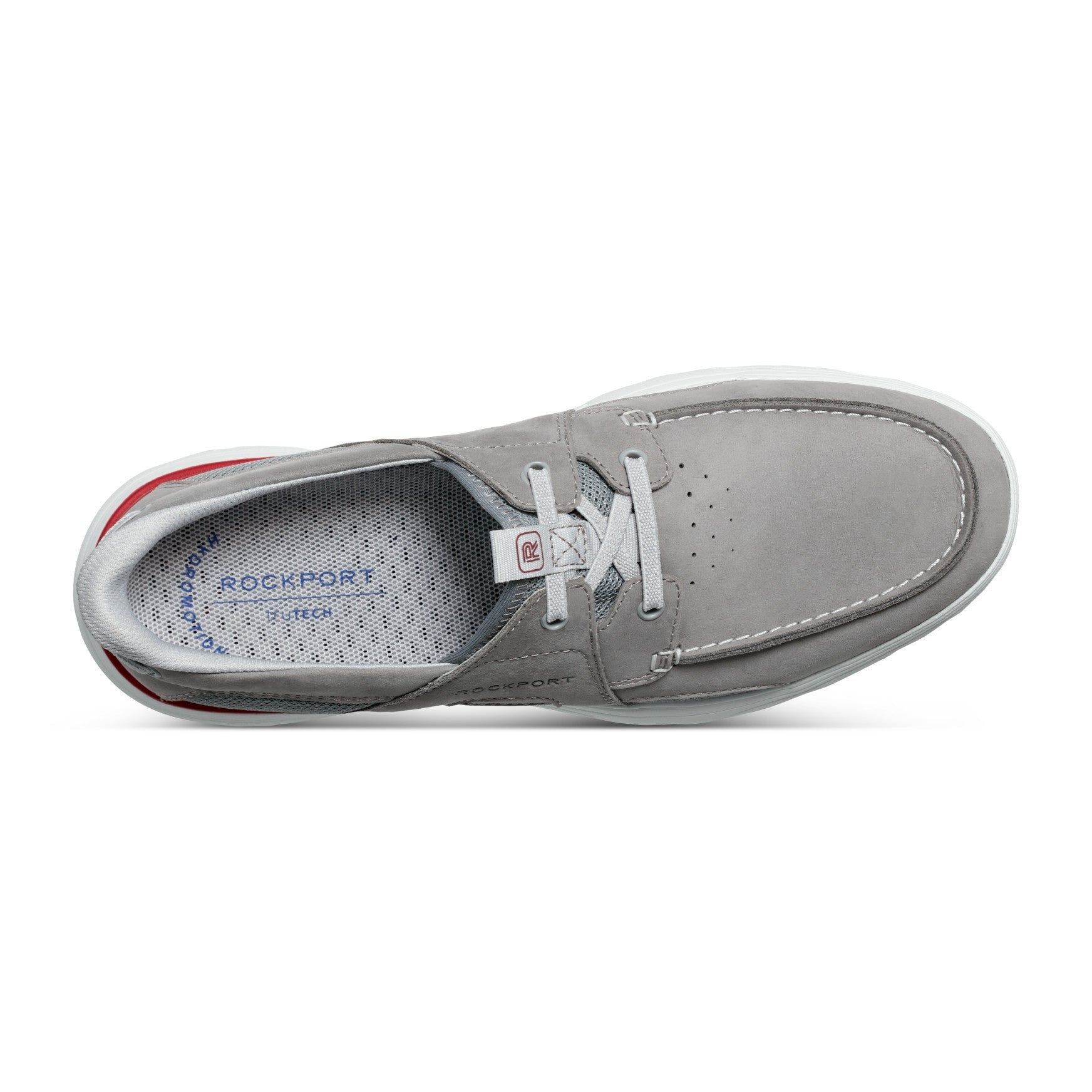 Rockport Seadon Cushioned Almond Toe Slip-On Men's Boat Shoe - Light Gray Nubuck - 4