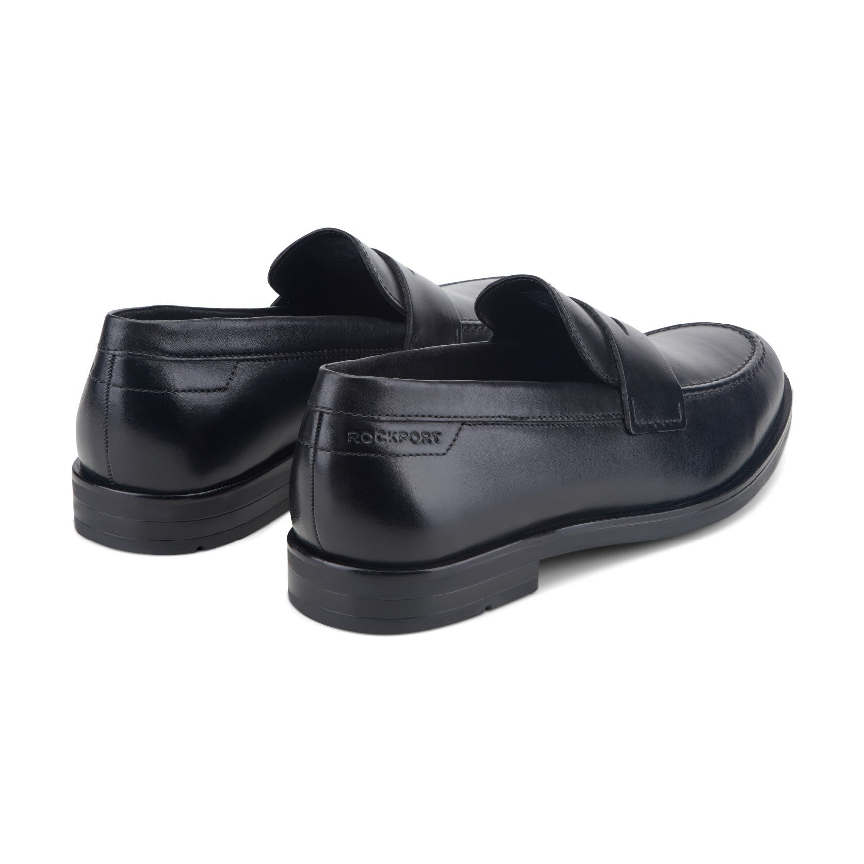 Rockport Sutton Penny Cushioned Arch Support Men's Dress Shoe - Black Leather - 3