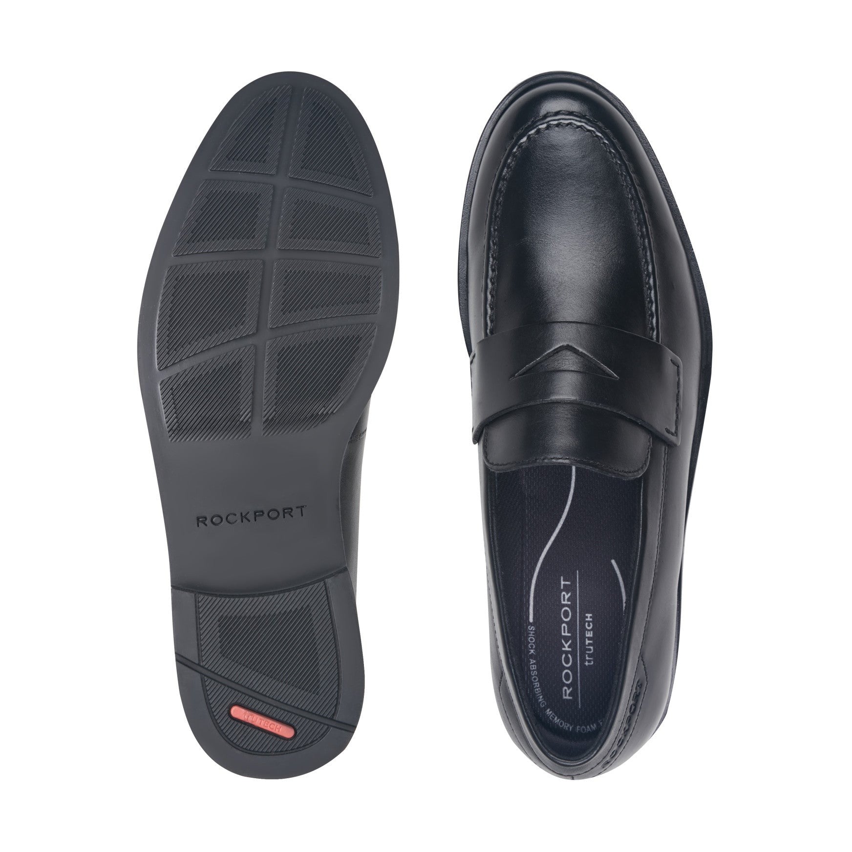 Rockport Sutton Penny Cushioned Arch Support Men's Dress Shoe - Black Leather - 5
