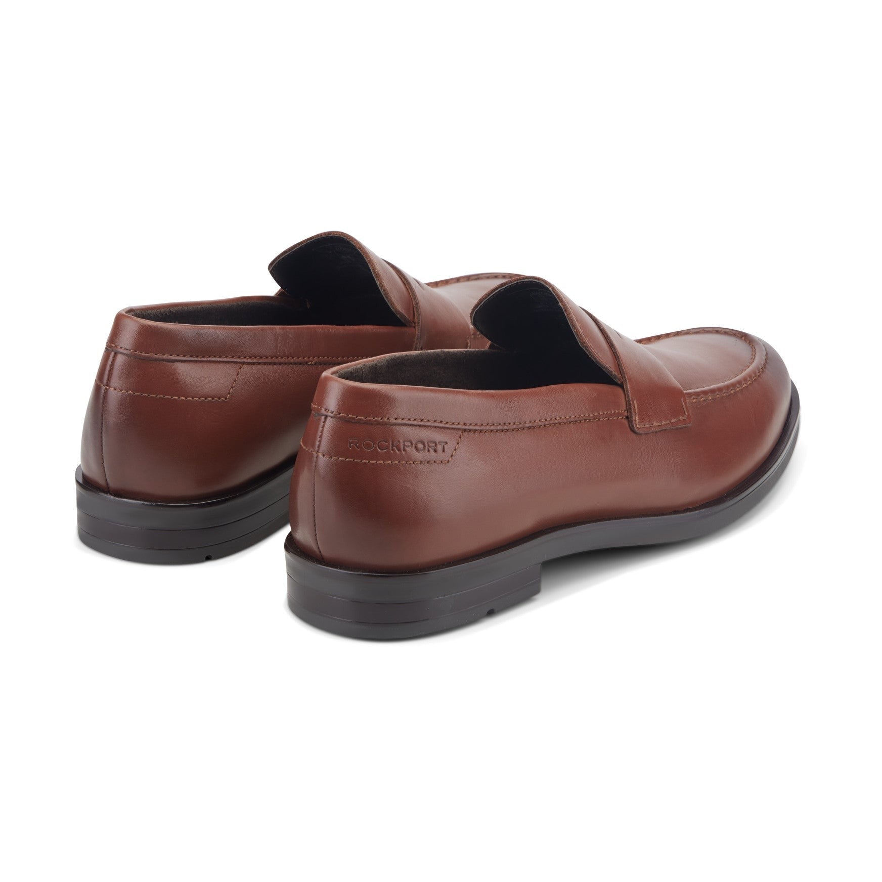 Rockport Sutton Penny Cushioned Arch Support Men's Dress Shoe - Dark Natural Leather - 3