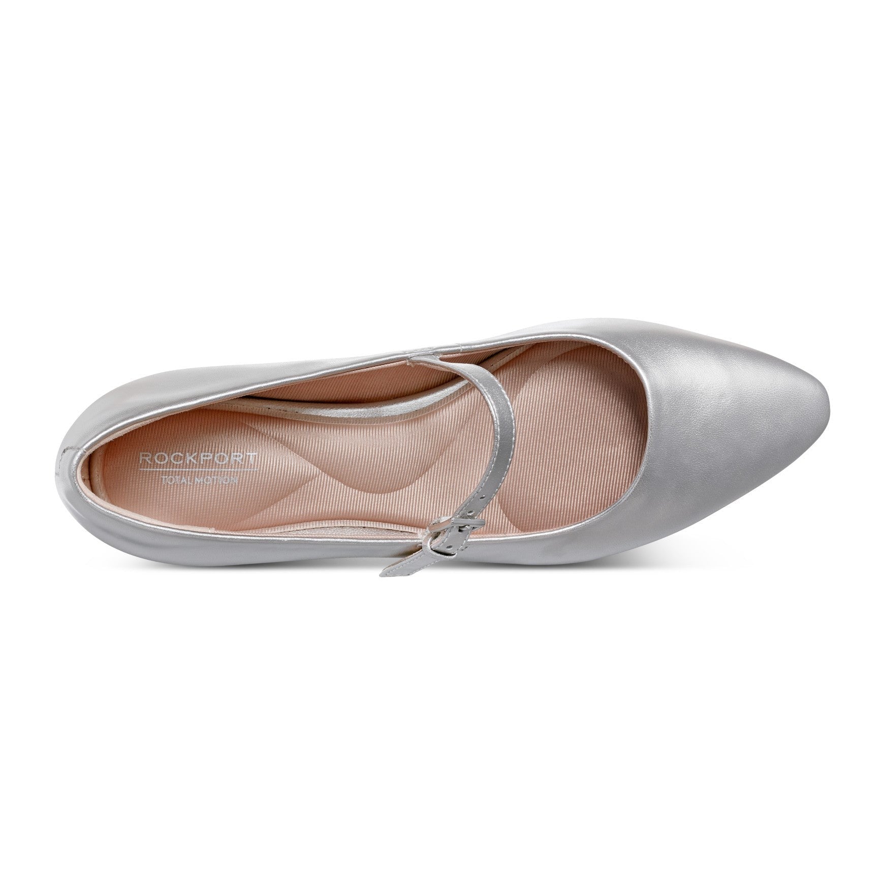 Rockport Taren Cushioned Arch-Support Pointy Toe Women's Mary Jane - Pewter Leather - 4
