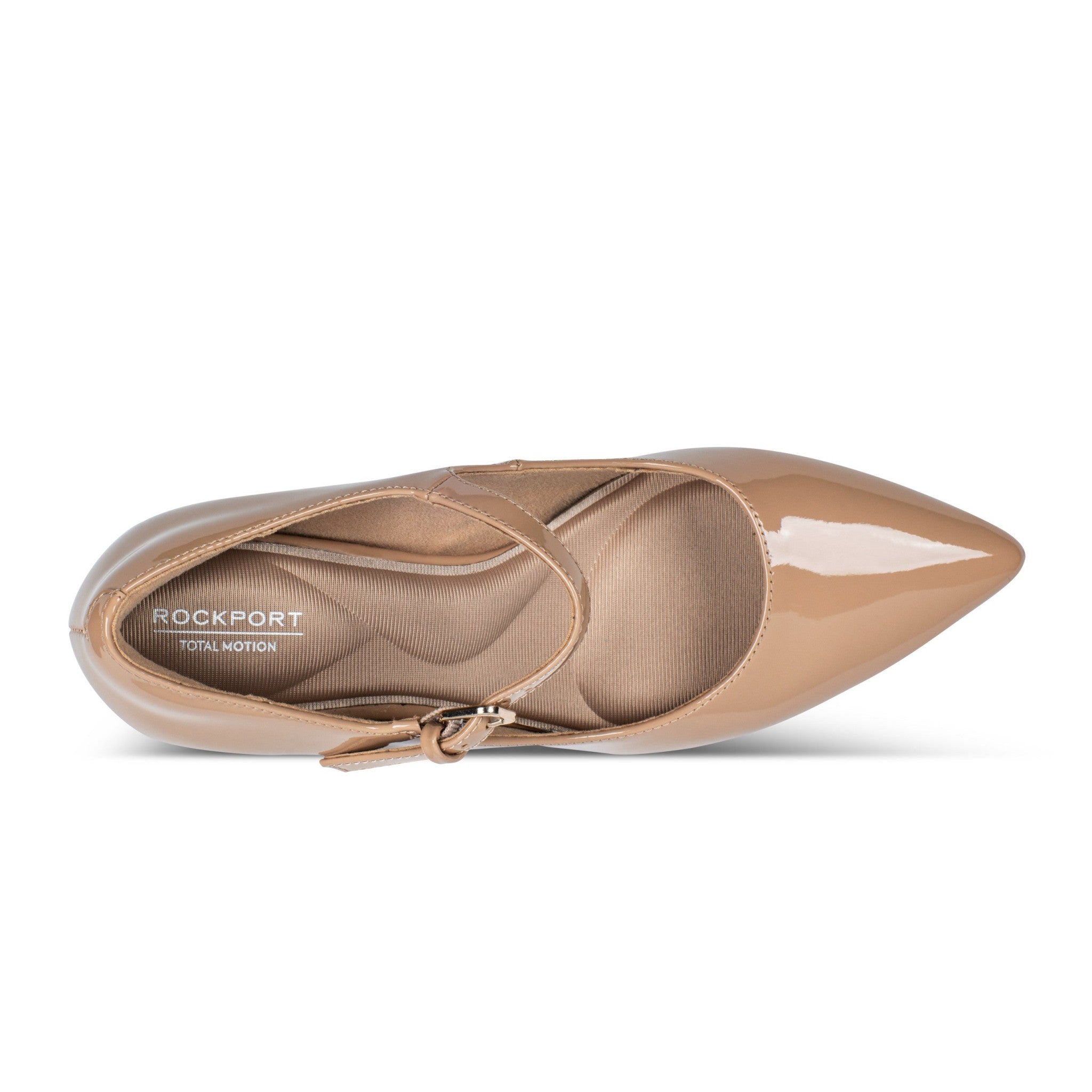 Rockport Total Motion Chase Cushioned Arch Support Women's Mary Jane Dress Pumps - Light Natural Patent - 4