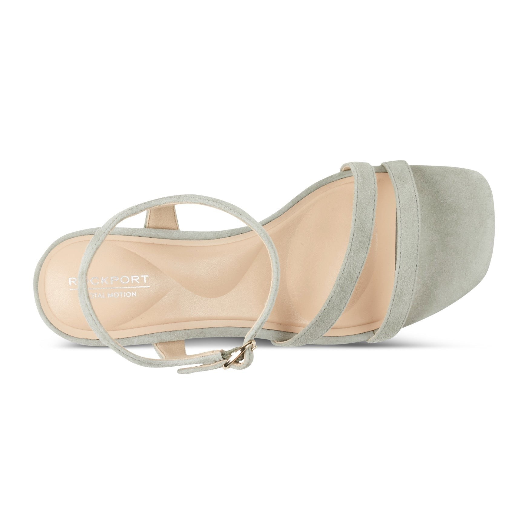 Rockport Total Motion Teddy Cushioned Arch-Support Women's Dress Sandal - Light Blue Sage Suede - 4