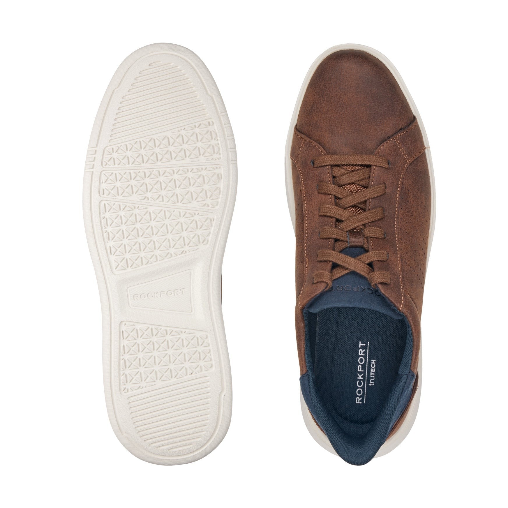 Rockport Tristen Step-Activated Cushioned Arch Support Men's Shoe - Medium Brown Leather - 6
