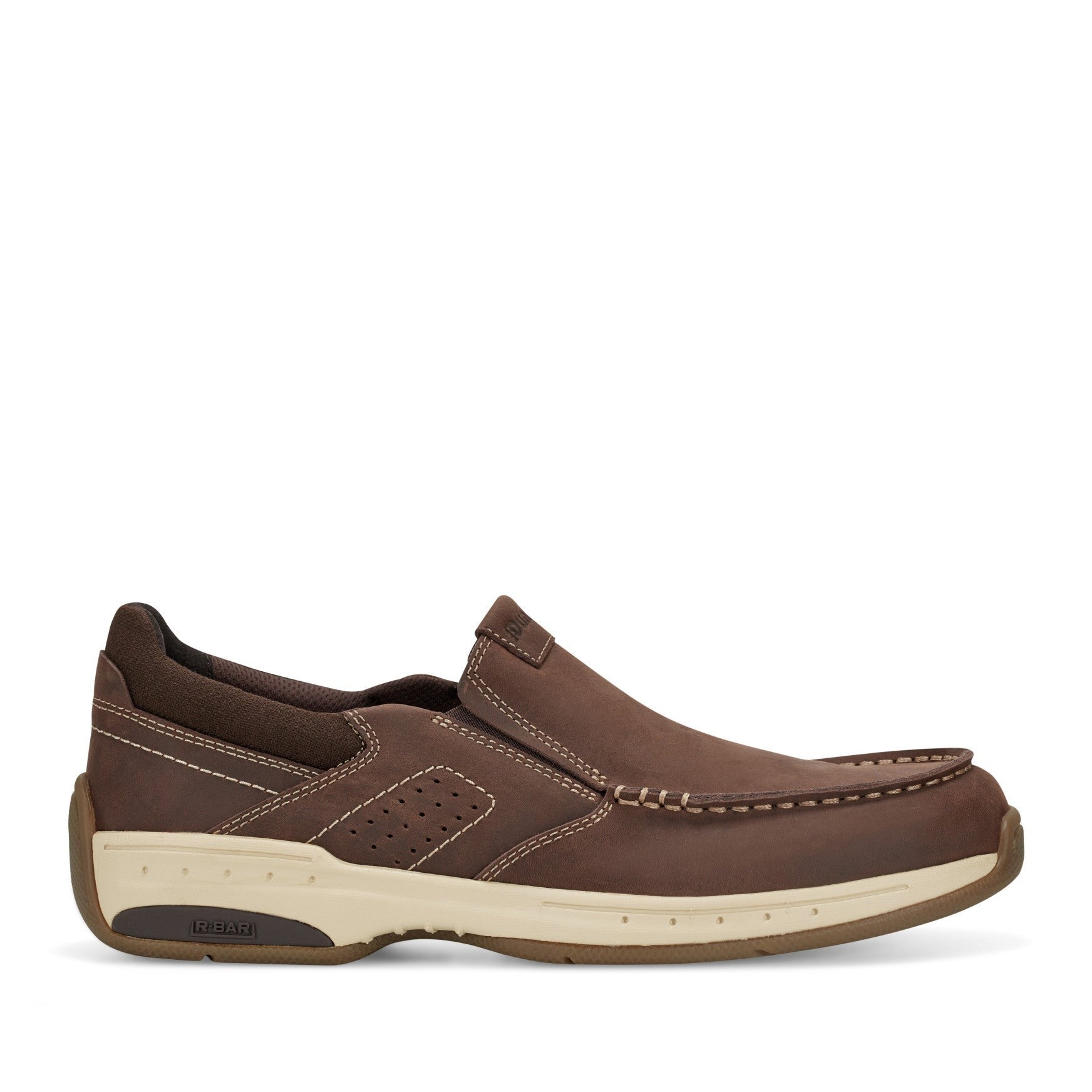 Rockport Waves Cushioned Orthotic-Friendly Men's Casual Slip-On Shoe - Dark Brown Leather - 1