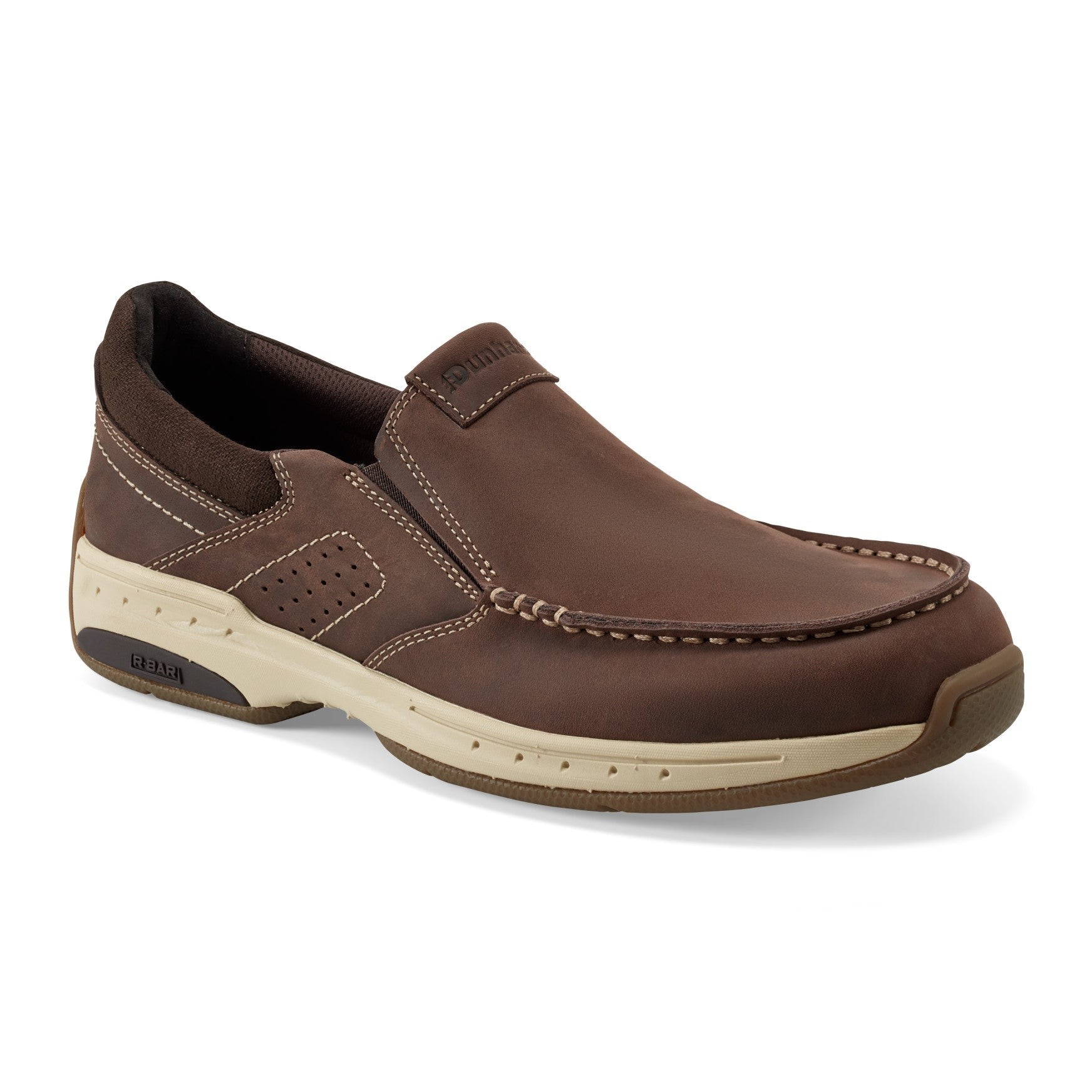 Rockport Waves Cushioned Orthotic-Friendly Men's Casual Slip-On Shoe - Dark Brown Leather - 2